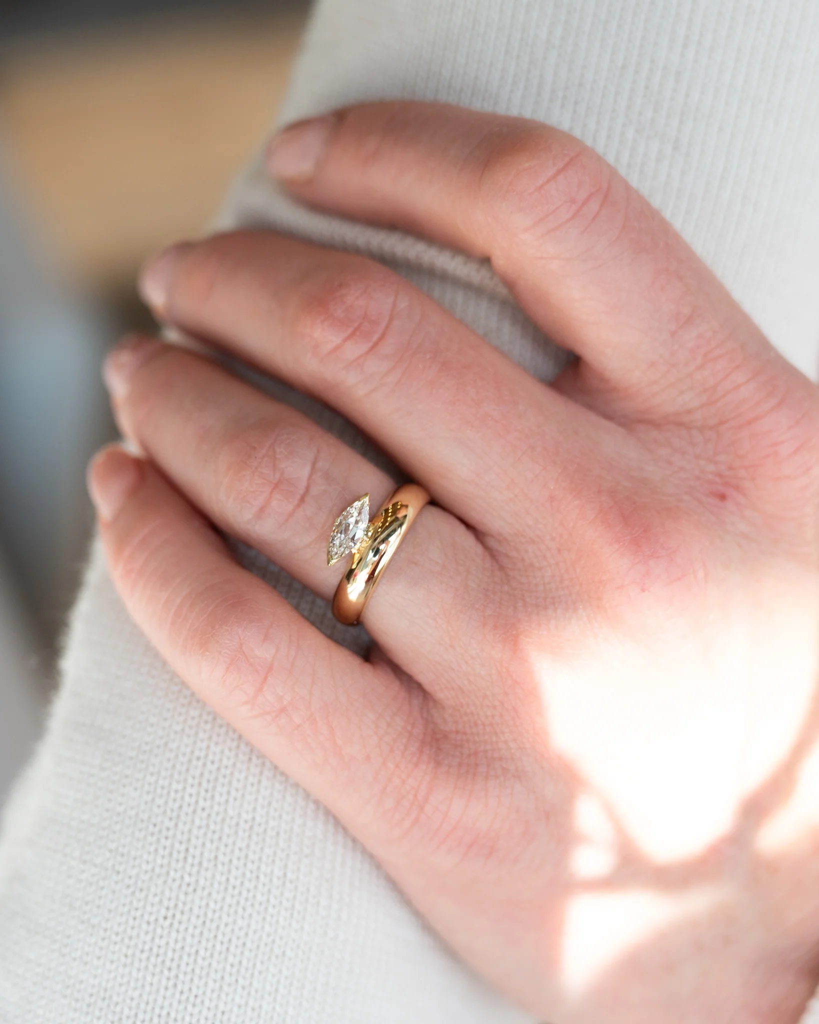 .47 Marquise Diamond Engagement Ring in 14k Yellow Gold - Image 7