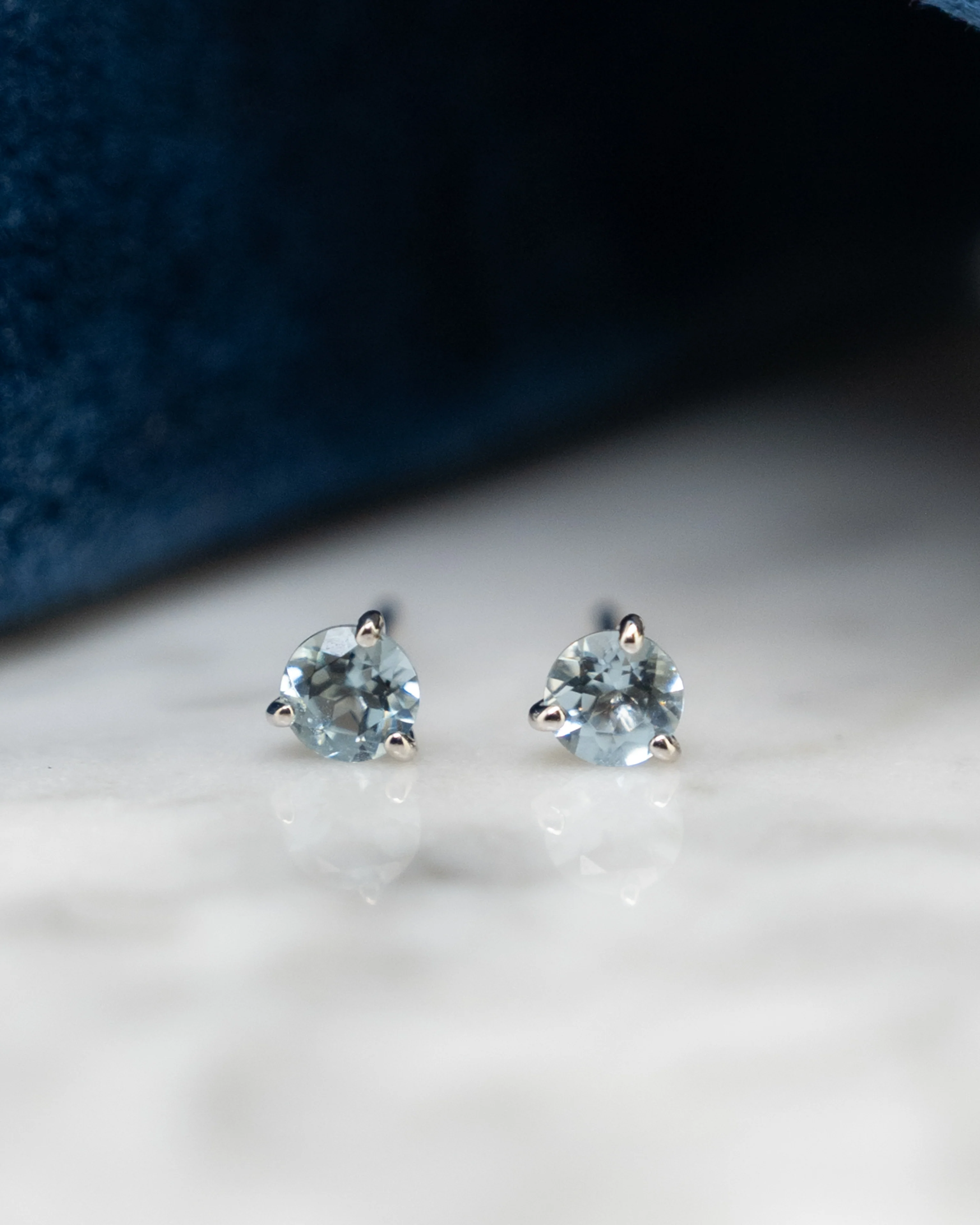 .48 Aquamarine Stud Earrings in 14k White Gold - Image 4