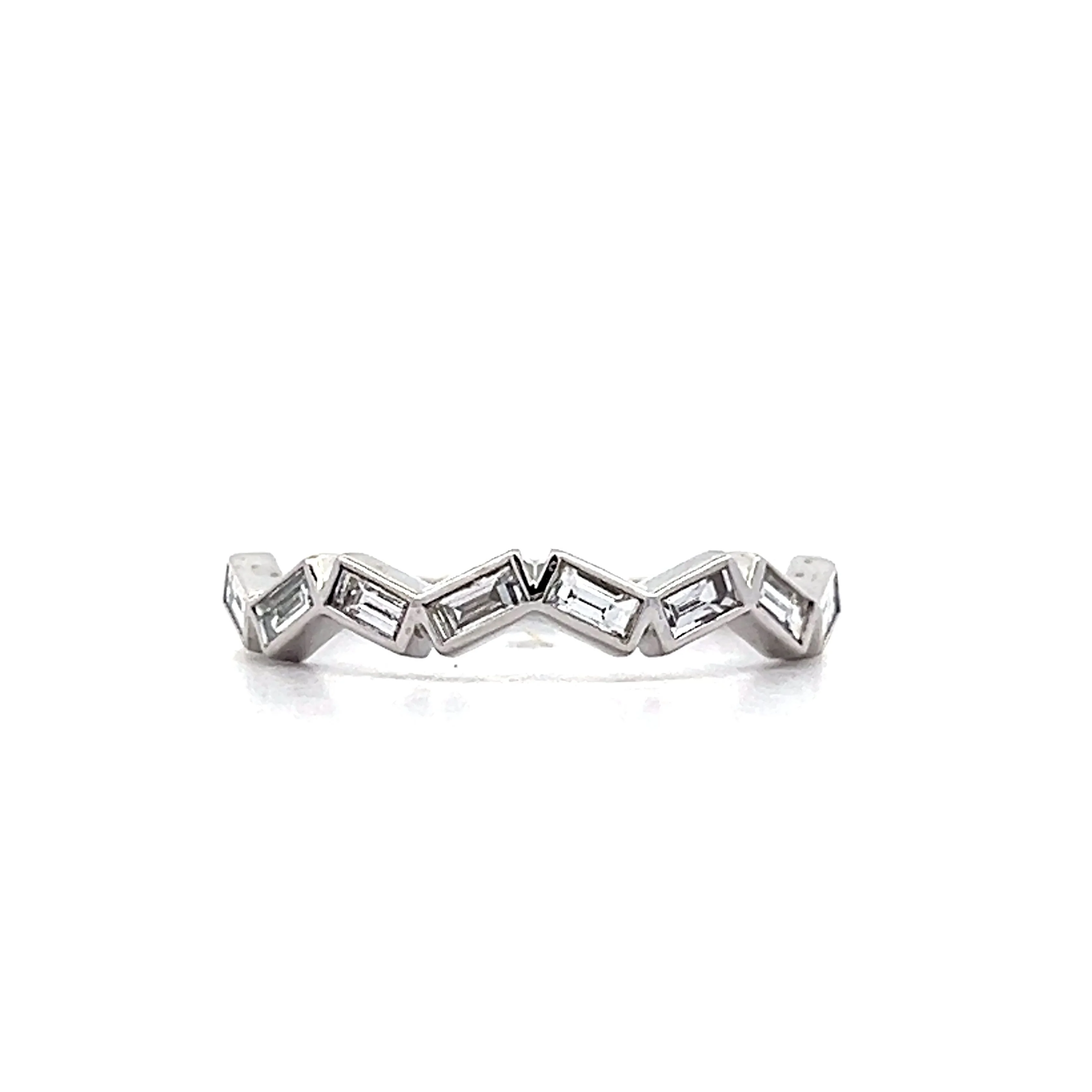 .48 Baguette Cut Diamond Wedding Band in 14k White Gold