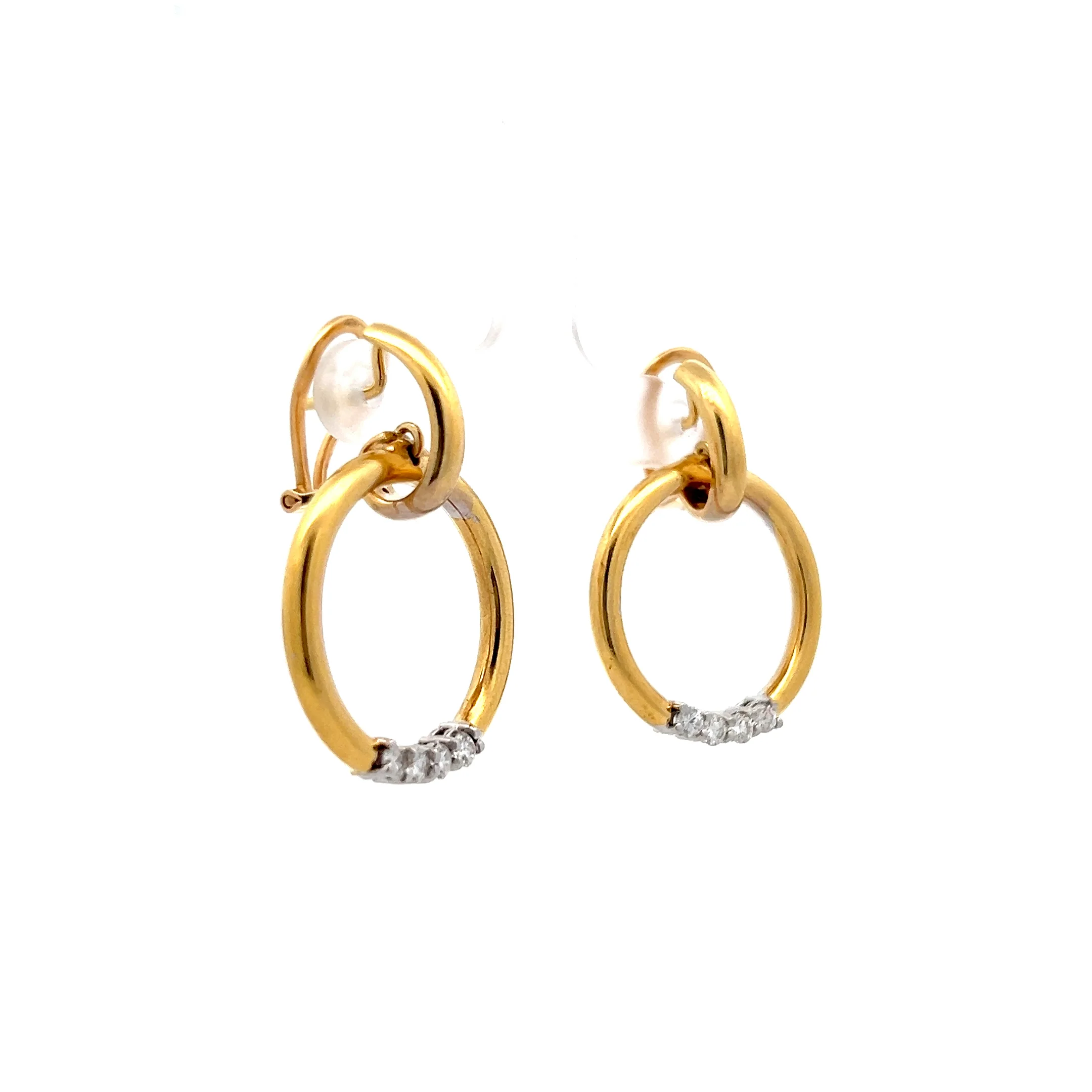 .48 Diamond Hoop Earrings in 18k Yellow Gold - Image 3