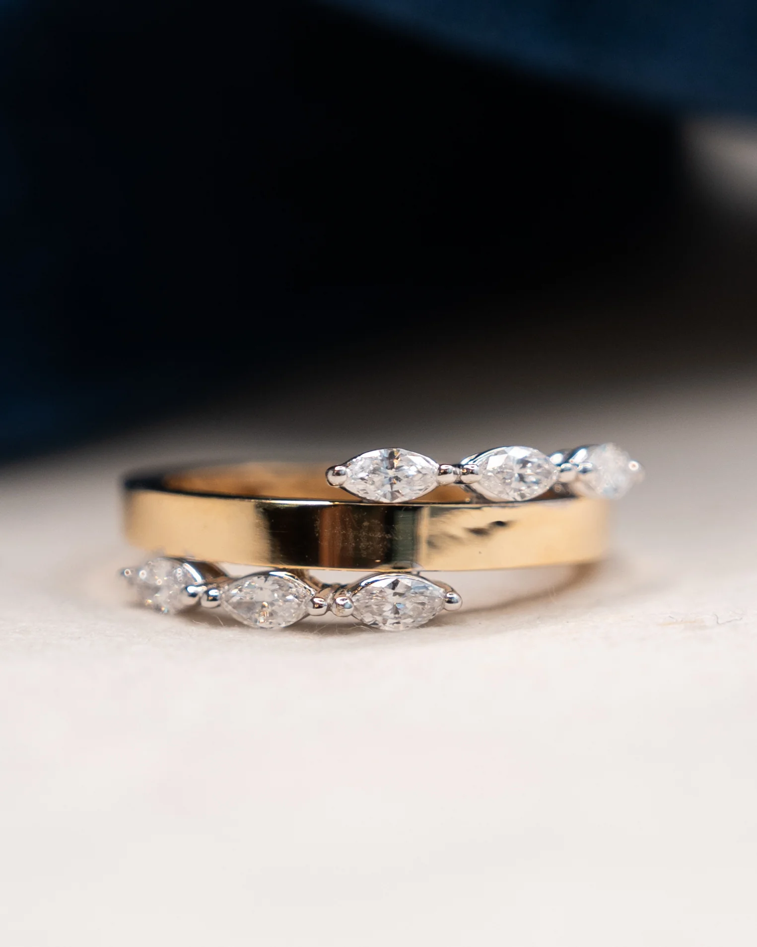 .48 Marquise Diamond Cocktail Ring Two-Tone 18k - Image 6