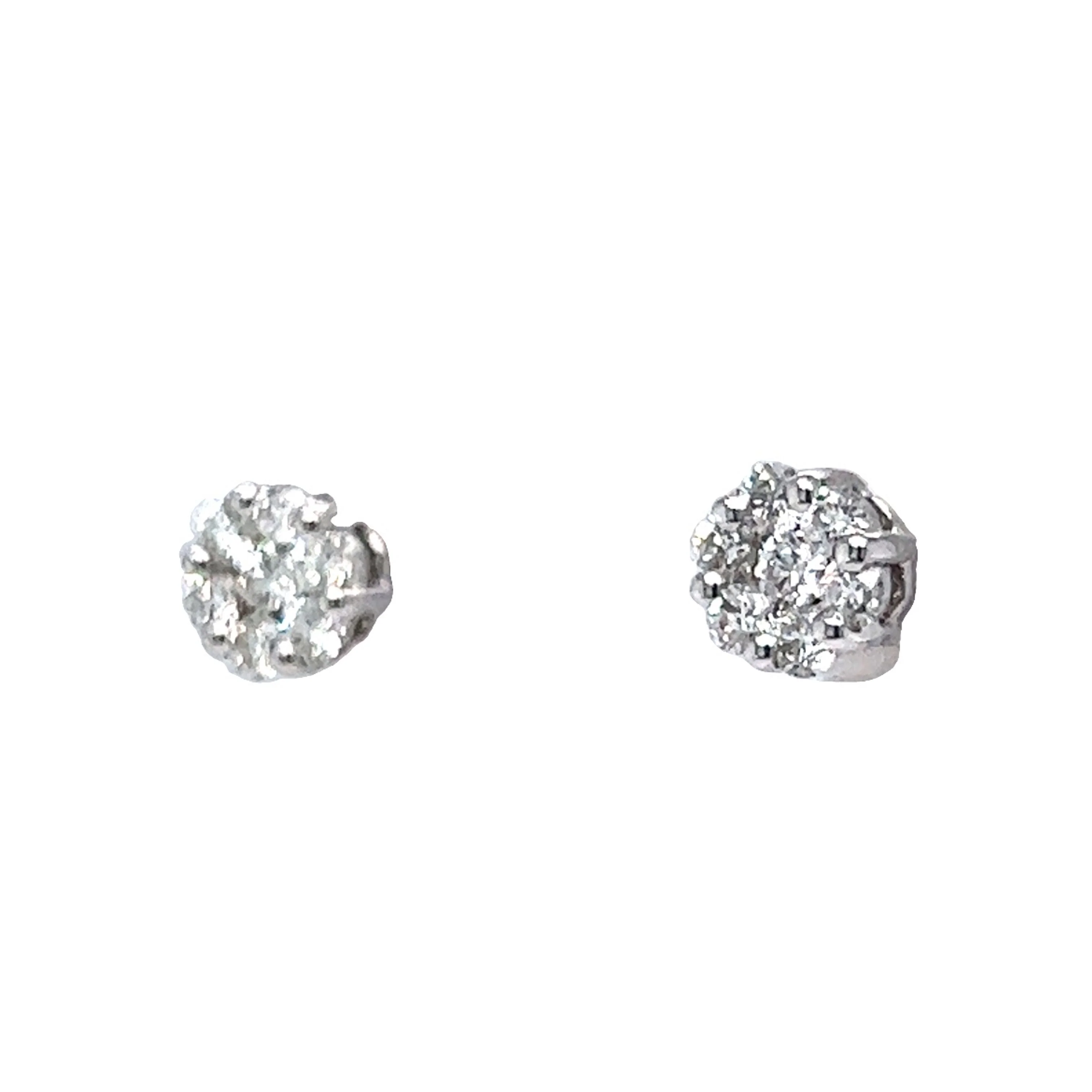 .49 Diamond Cluster Earrings in 14k White Gold - Image 2