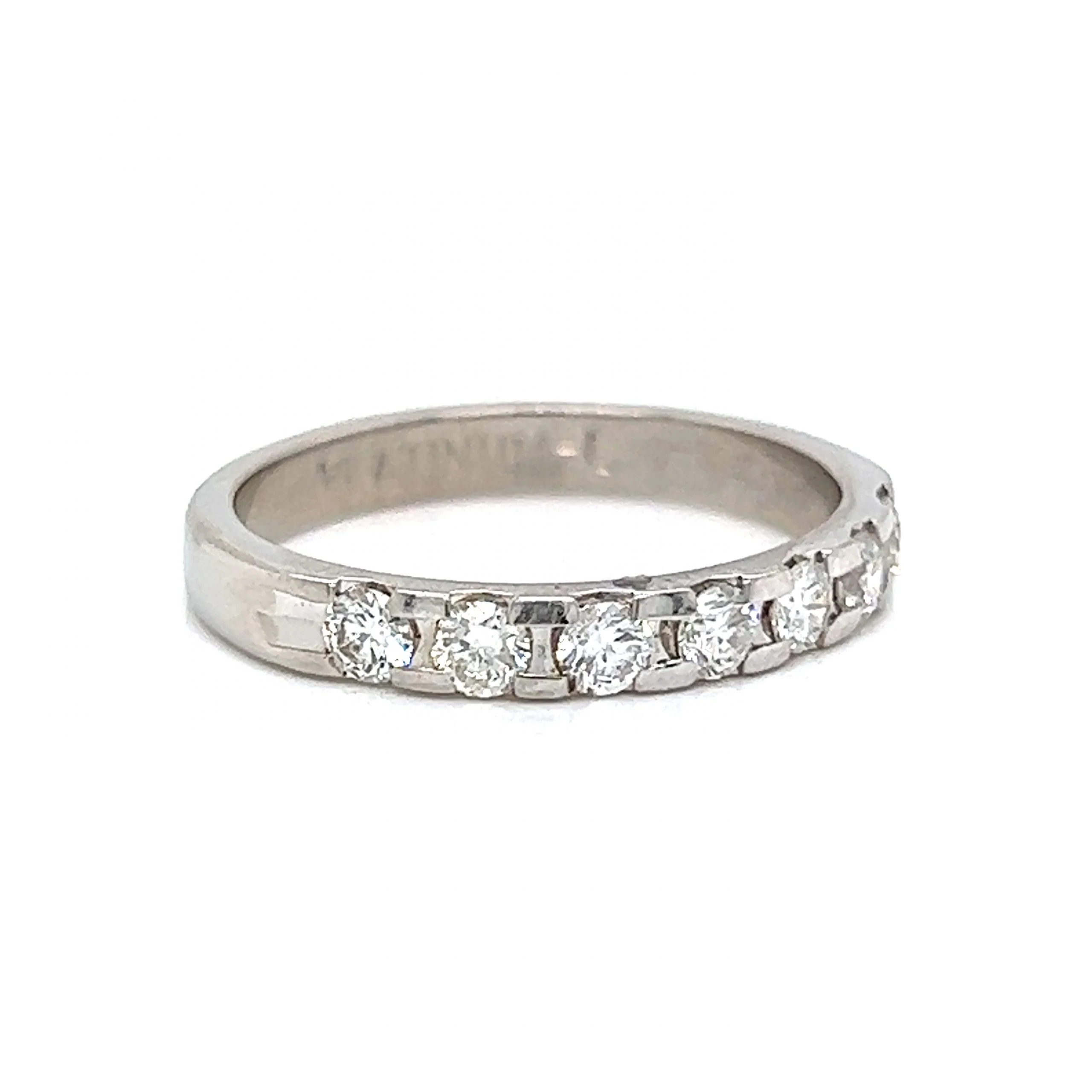 .49 Round Brilliant Diamond Wedding Band in Platinum - Image 3
