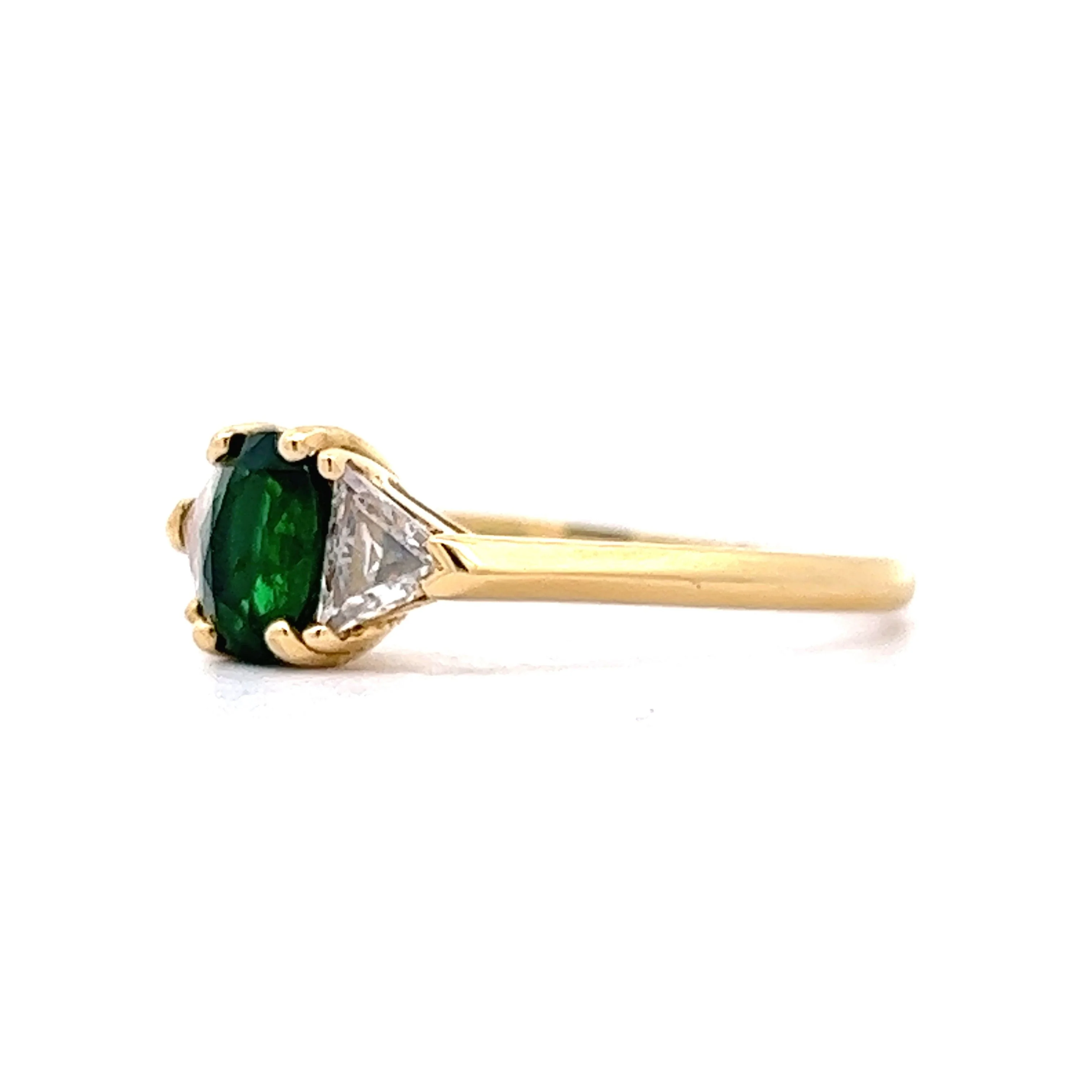 .49 Tsavorite Garnet Three Stone Engagement Ring - Image 2