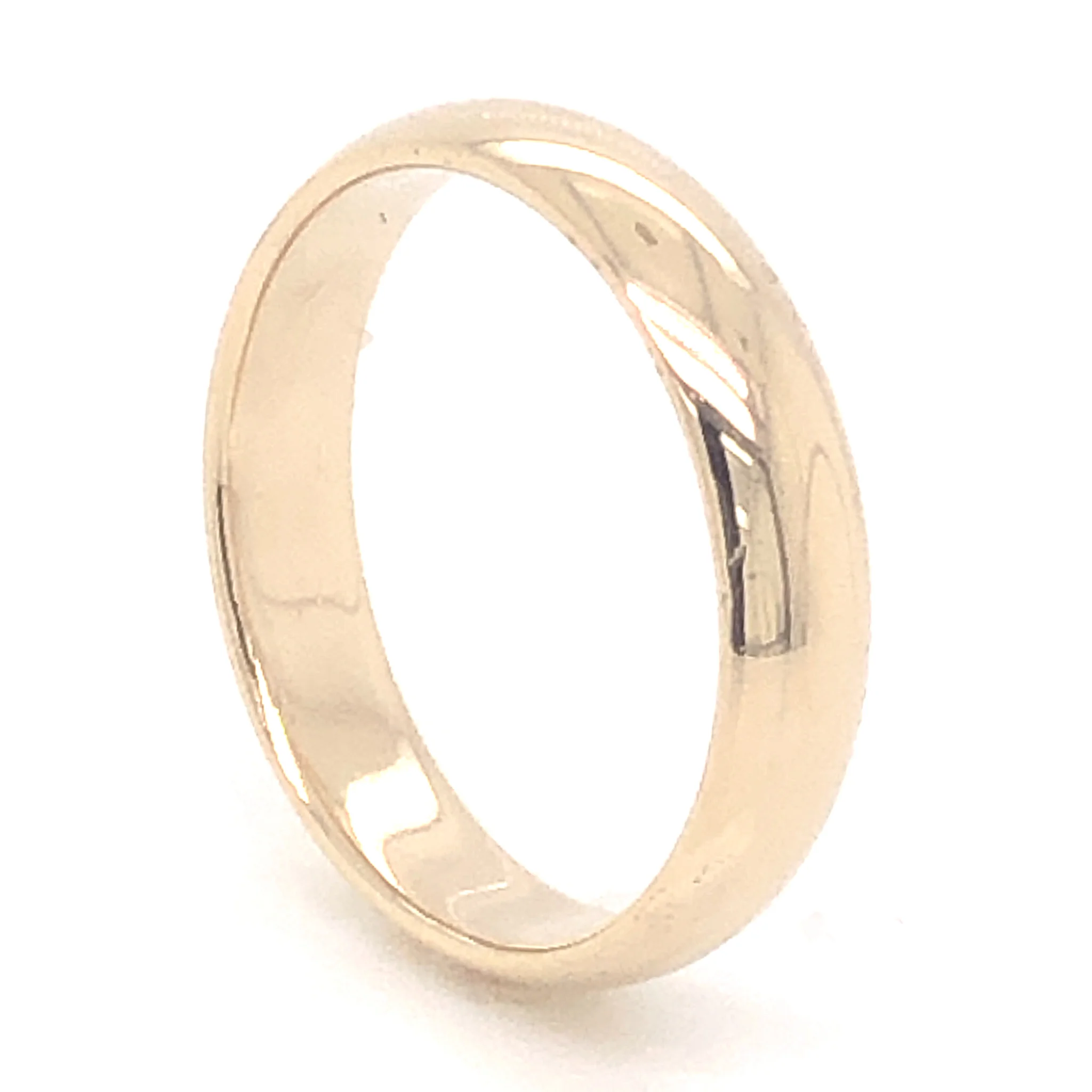 4mm Half-Round Wedding Band in 14k Yellow Gold - Image 2