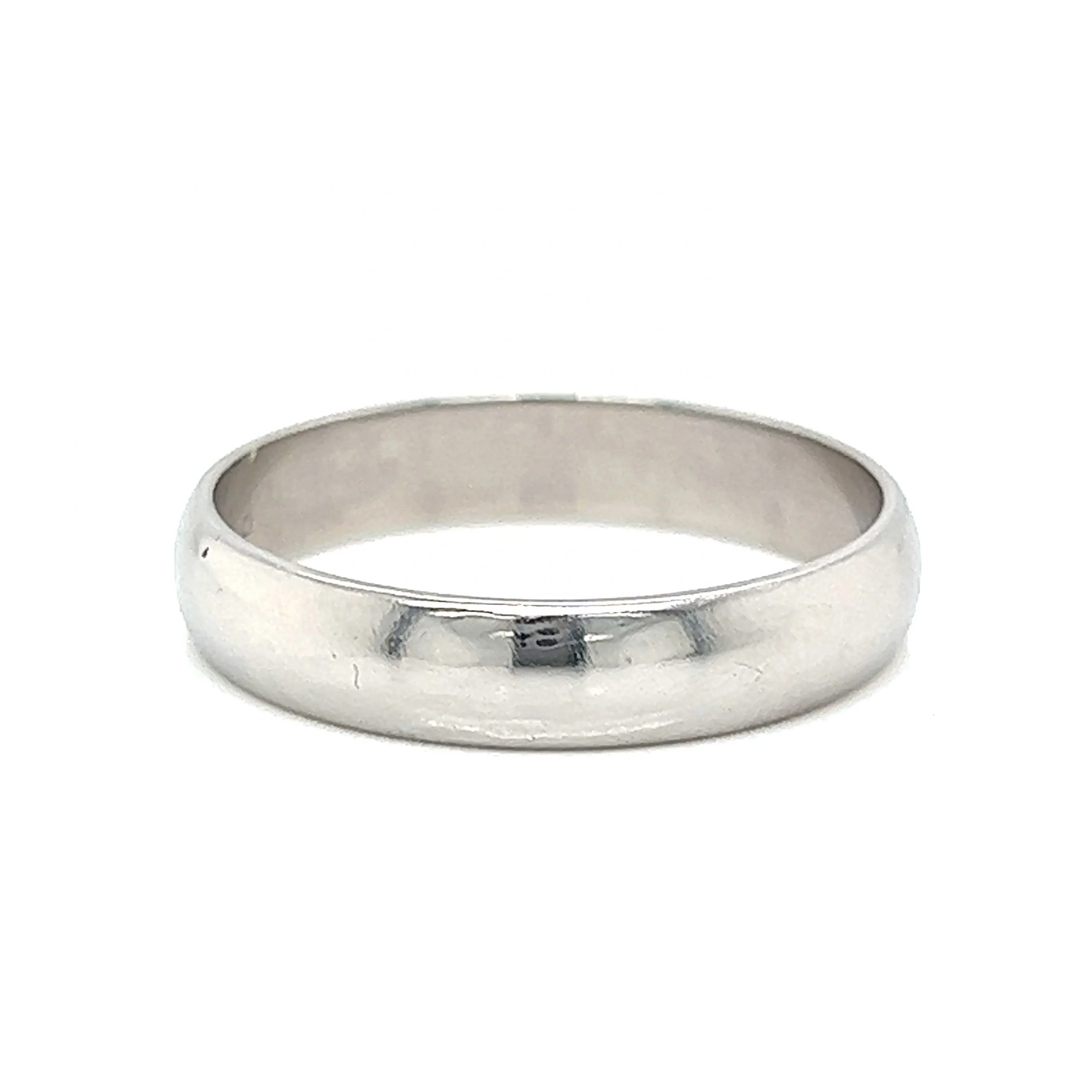 4mm Half Round Wedding Band in Platinum - Image 3