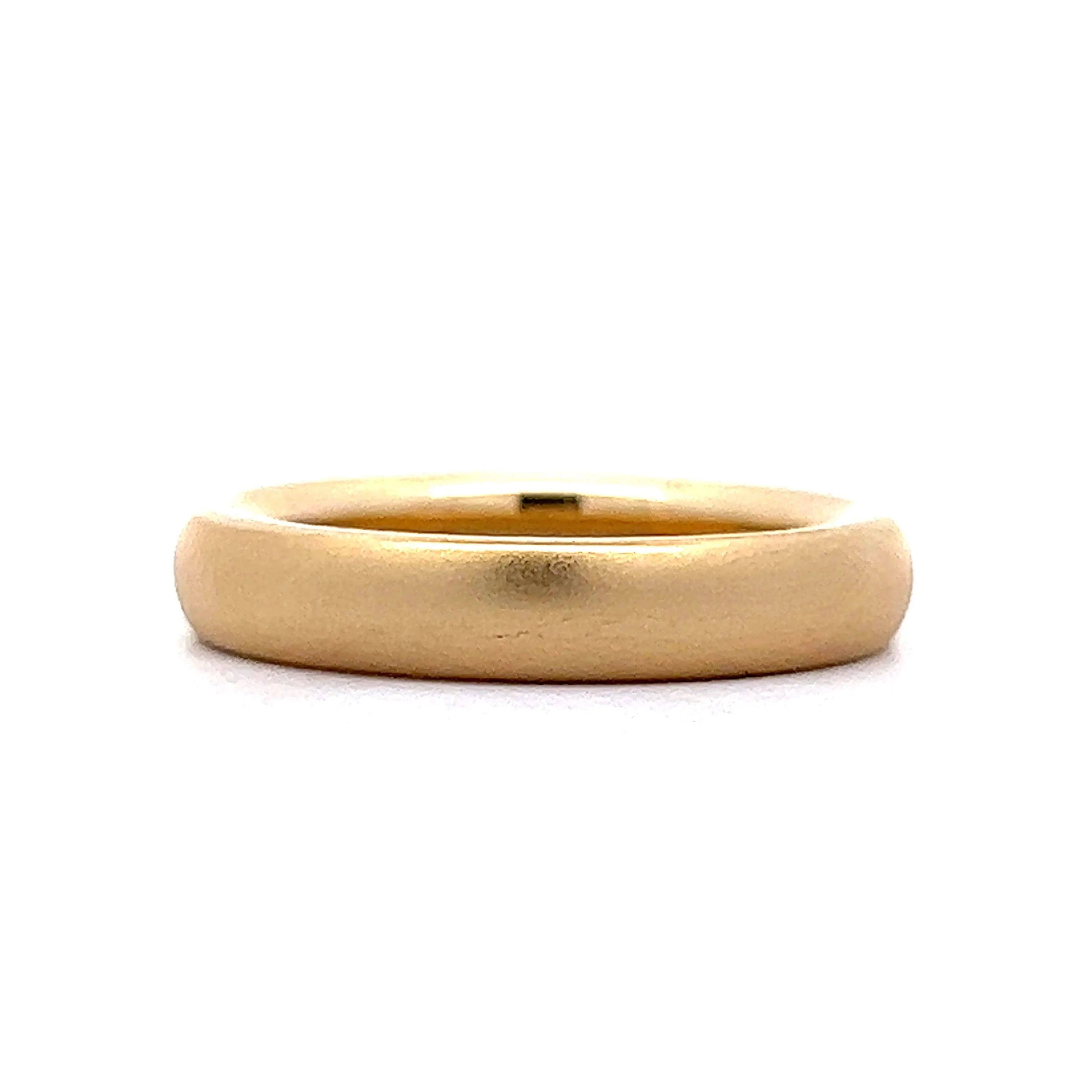 4mm Matte Finish Men's Wedding Band in 14k Yellow Gold