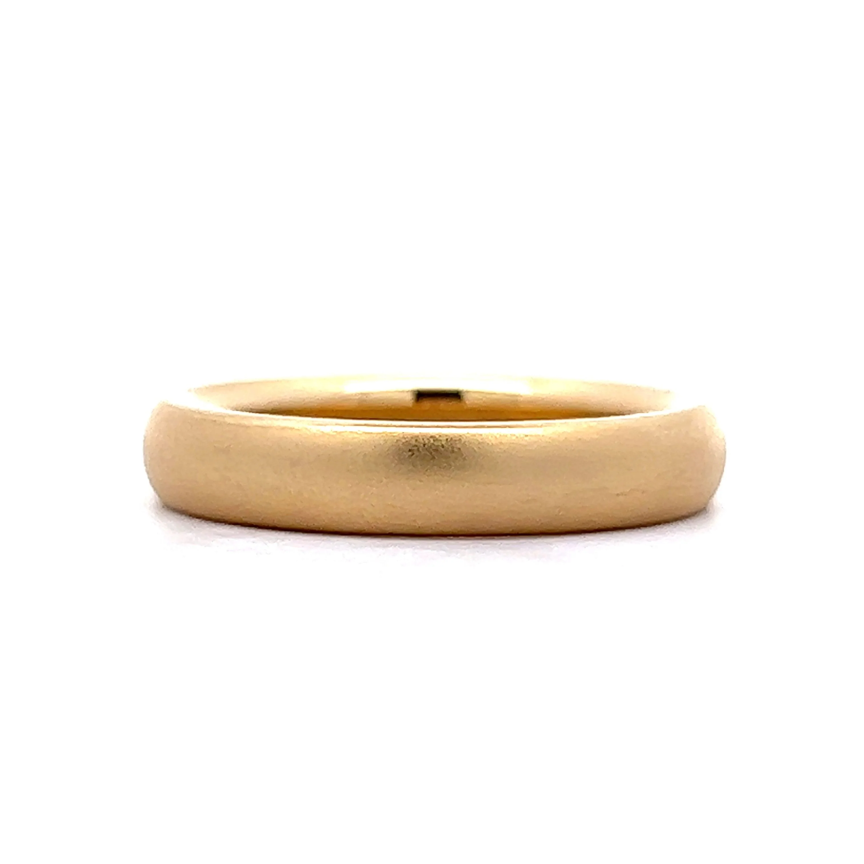 4mm Matte Finish Men's Wedding Band in 14k Yellow Gold - Image 3