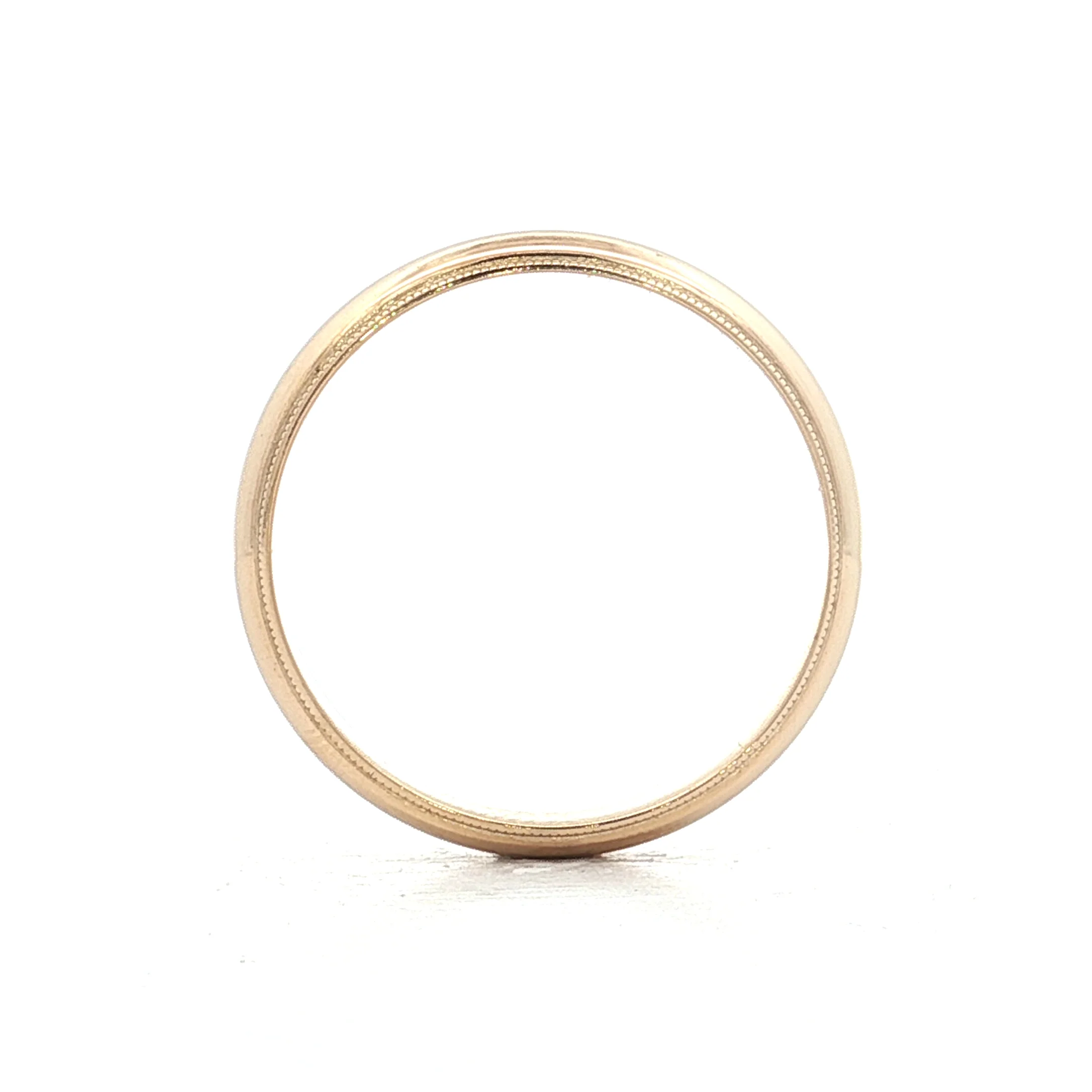 4mm Stepped Edge Milgrain Wedding Band 14k Yellow Gold - Image 4