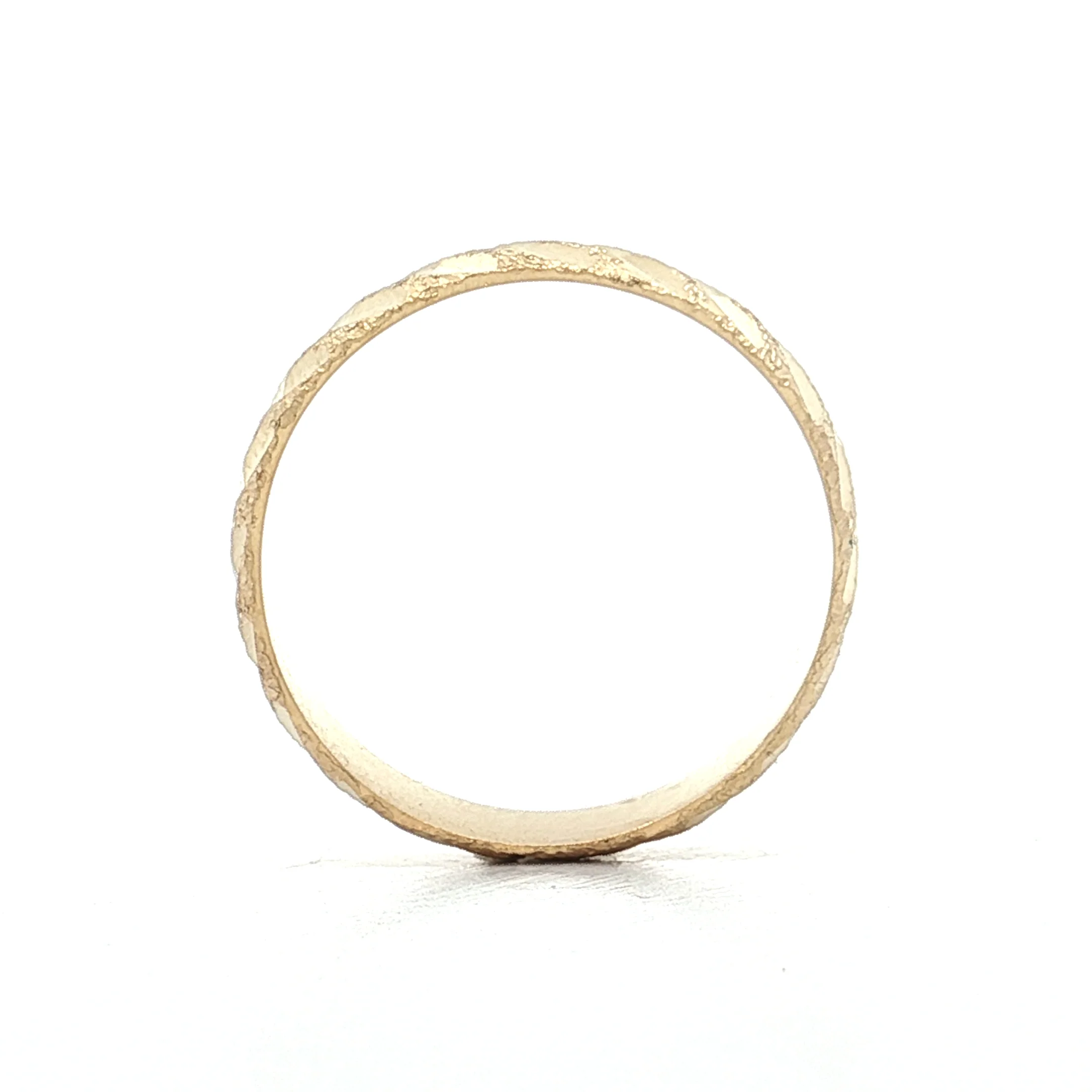 4mm Textured Half Round Wedding Band 14k - Image 4