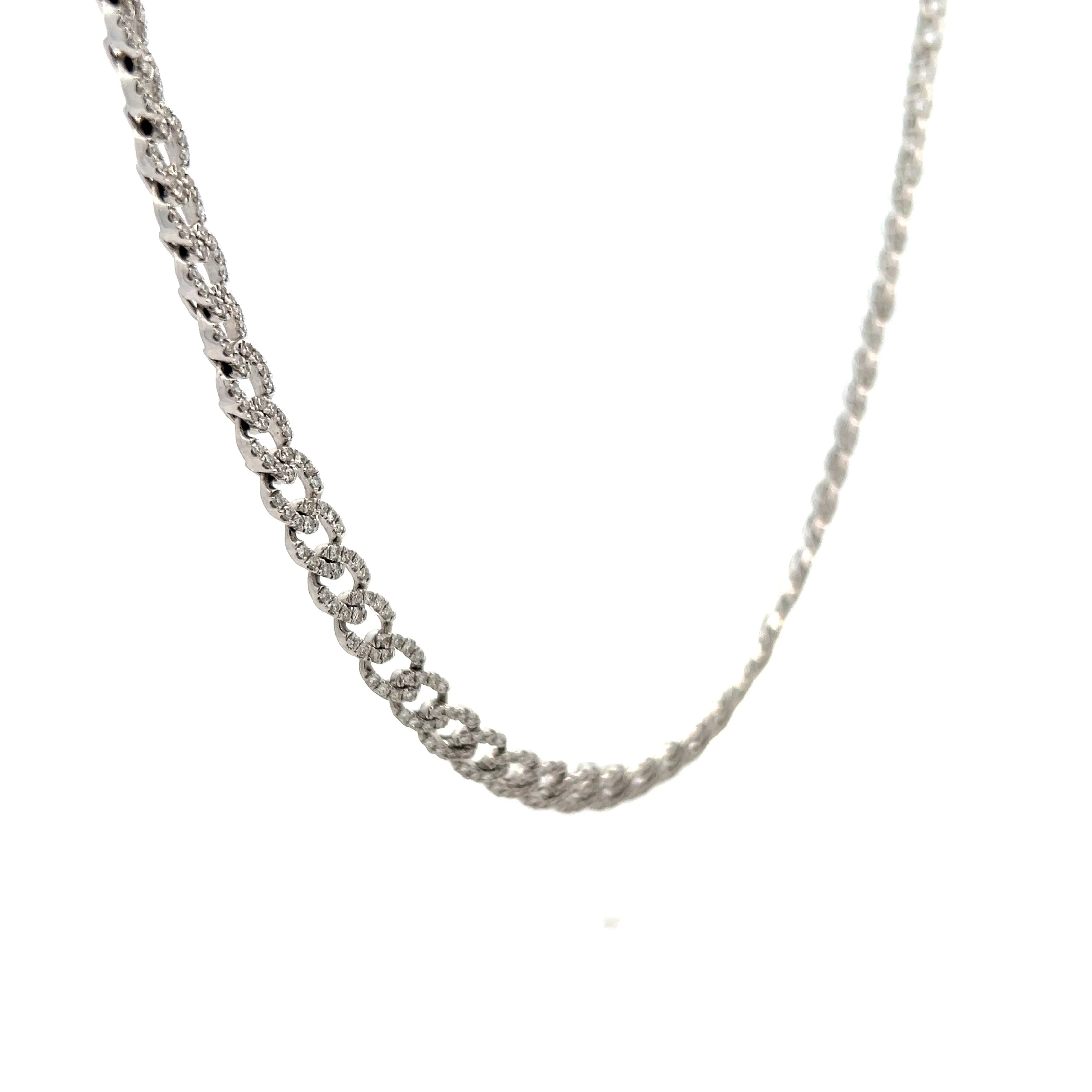5.00 Diamond Chain Necklace in 18k White Gold - Image 3