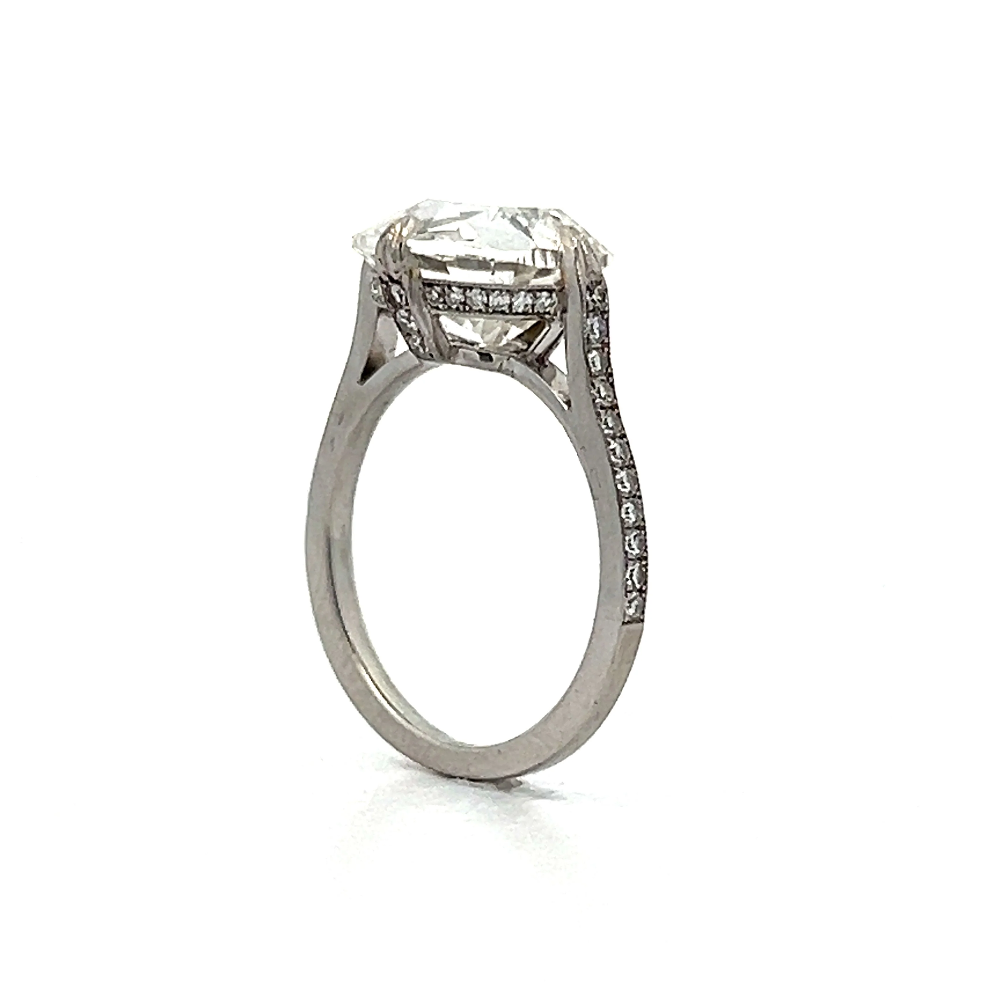 5.01 Antique Cushion Cut Diamond Engagement Ring in Platinum - Image 5