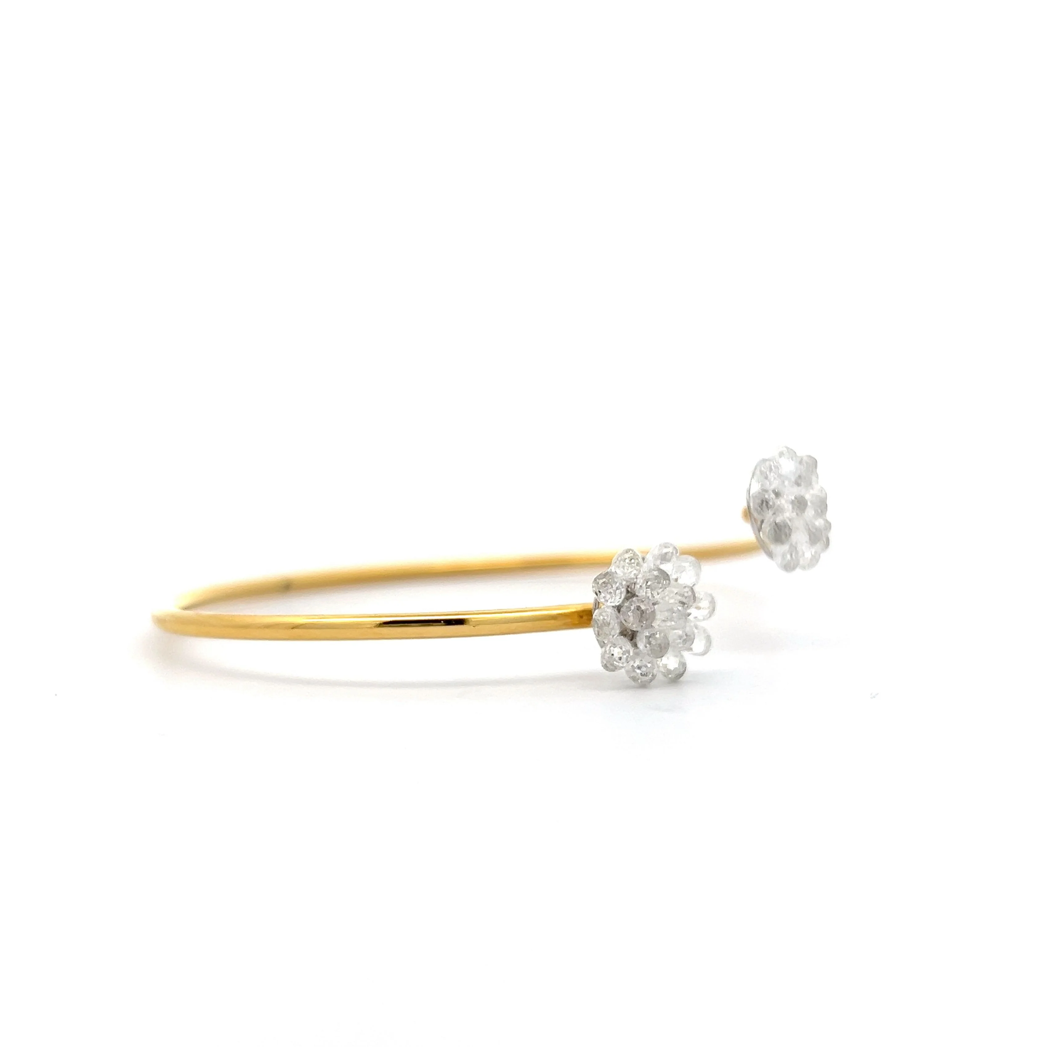 5.04 Briolette Diamond Cuff Bracelet in 18k - Image 3