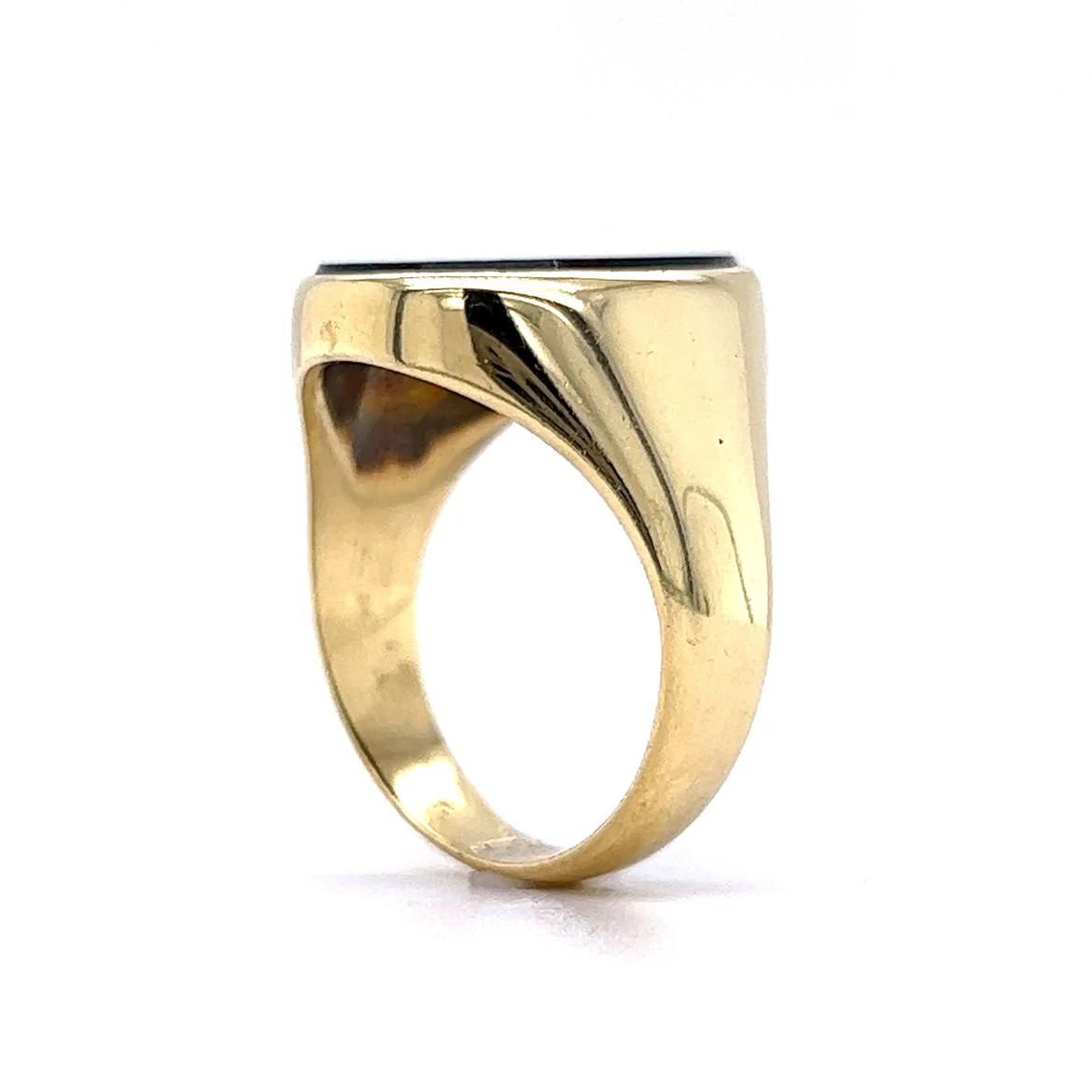 Vintage 5.05 Cabochon Blood Stone Ring in 14k Yellow Gold - Image 5
