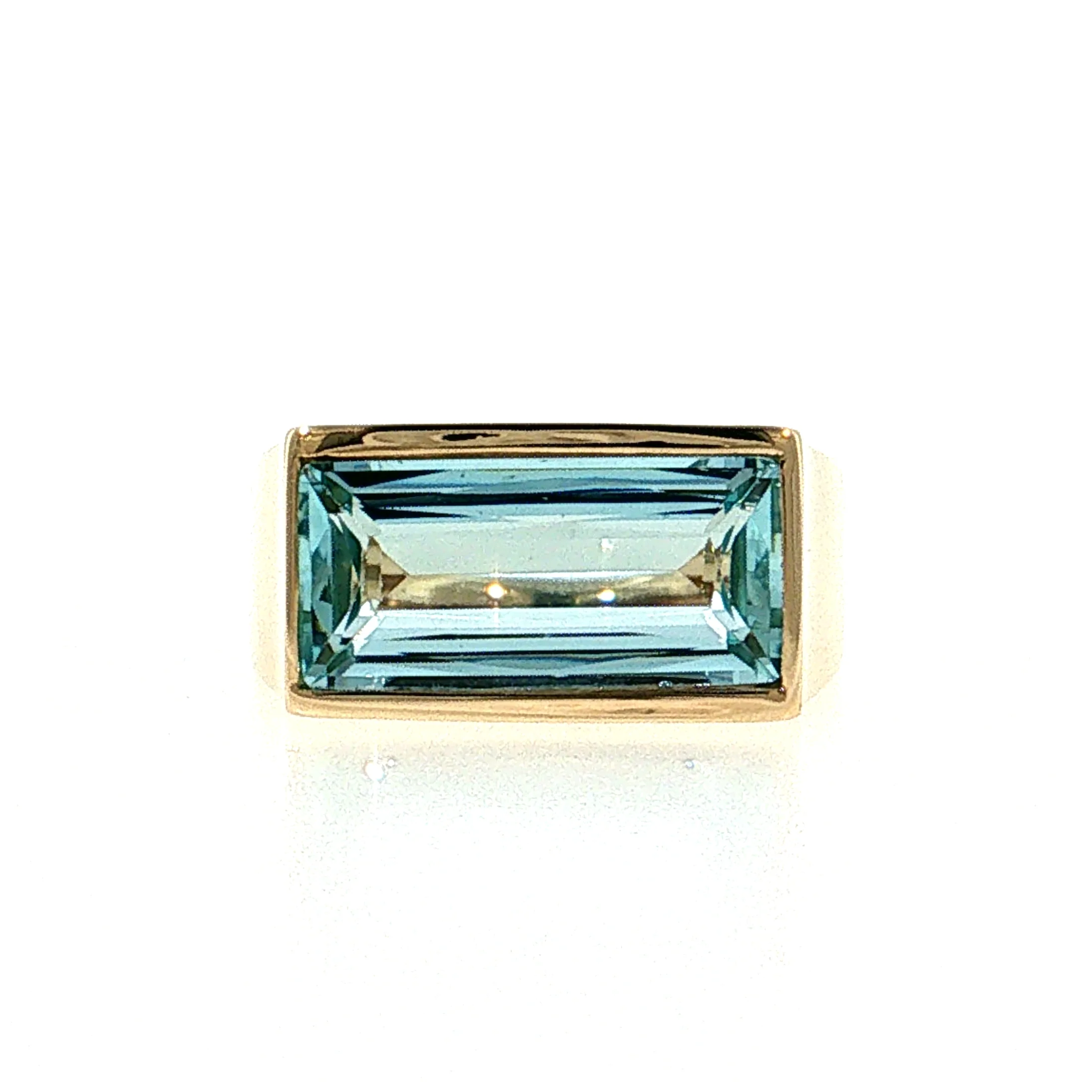 5.21 Aquamarine Emerald Cut Cocktail Ring 14k