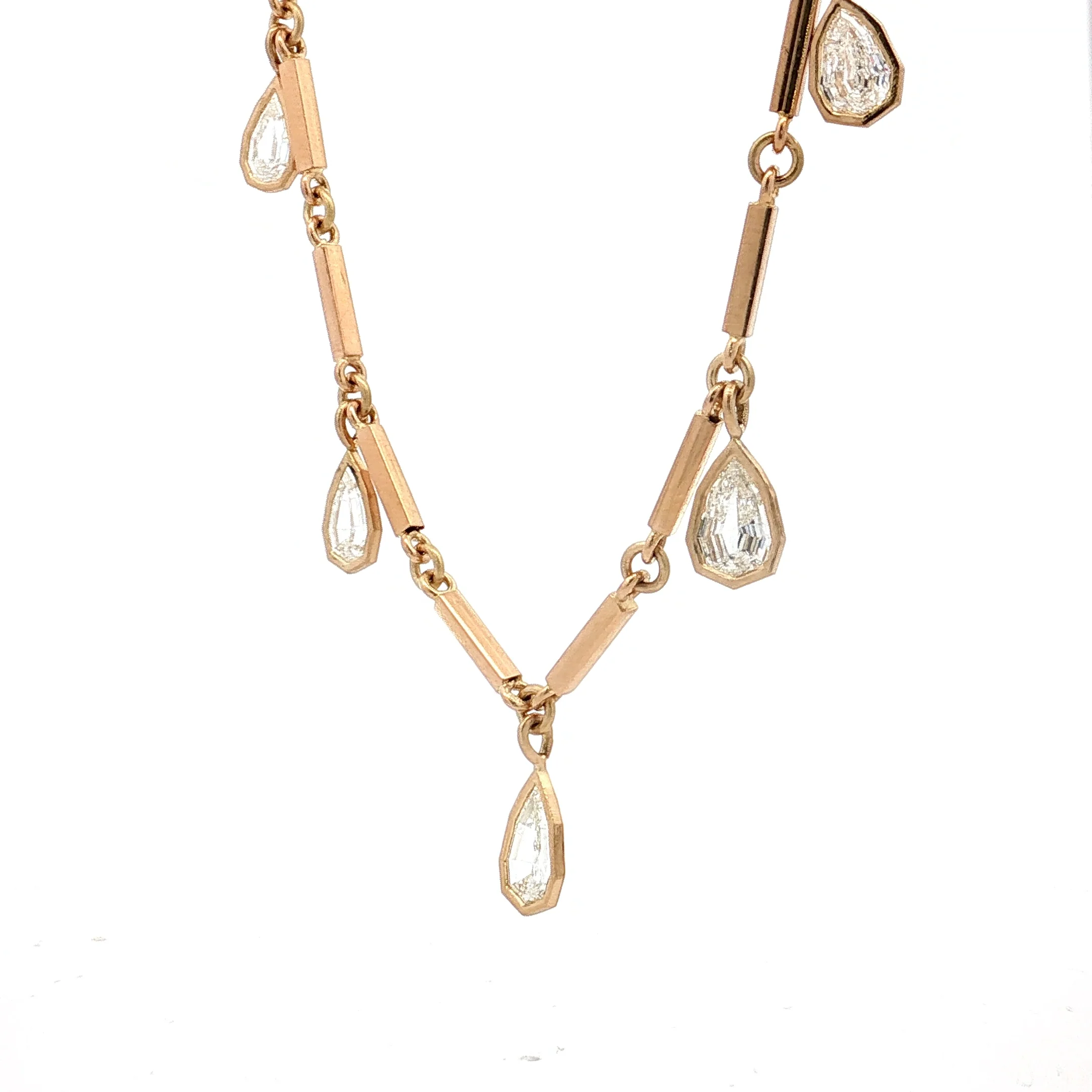 5.22 Pear Diamond Drop Necklace 18k Yellow Gold - Image 2