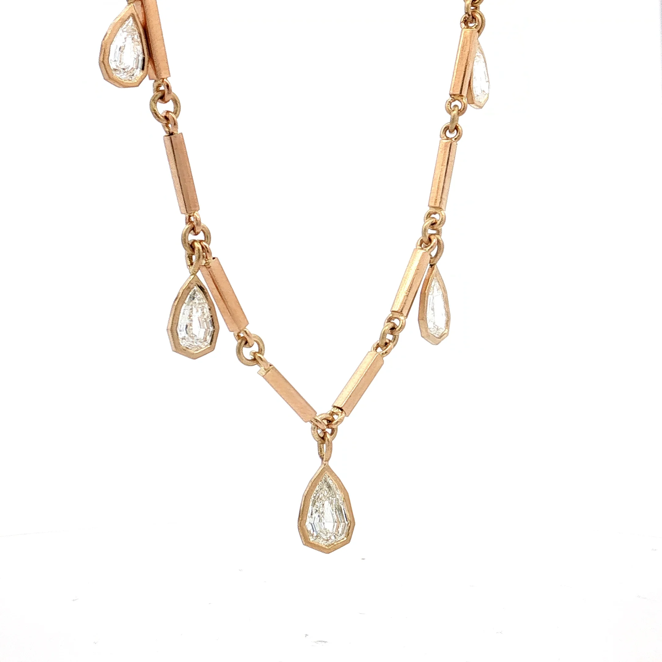 5.22 Pear Diamond Drop Necklace 18k Yellow Gold - Image 3
