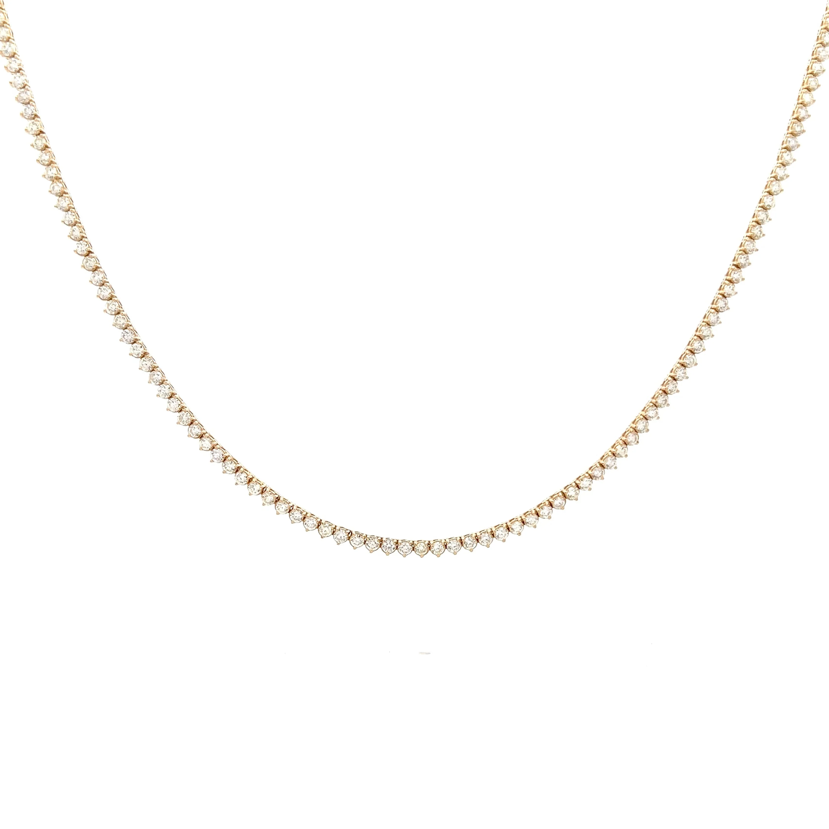 5.38 Diamond Tennis Necklace in 14k Yellow Gold