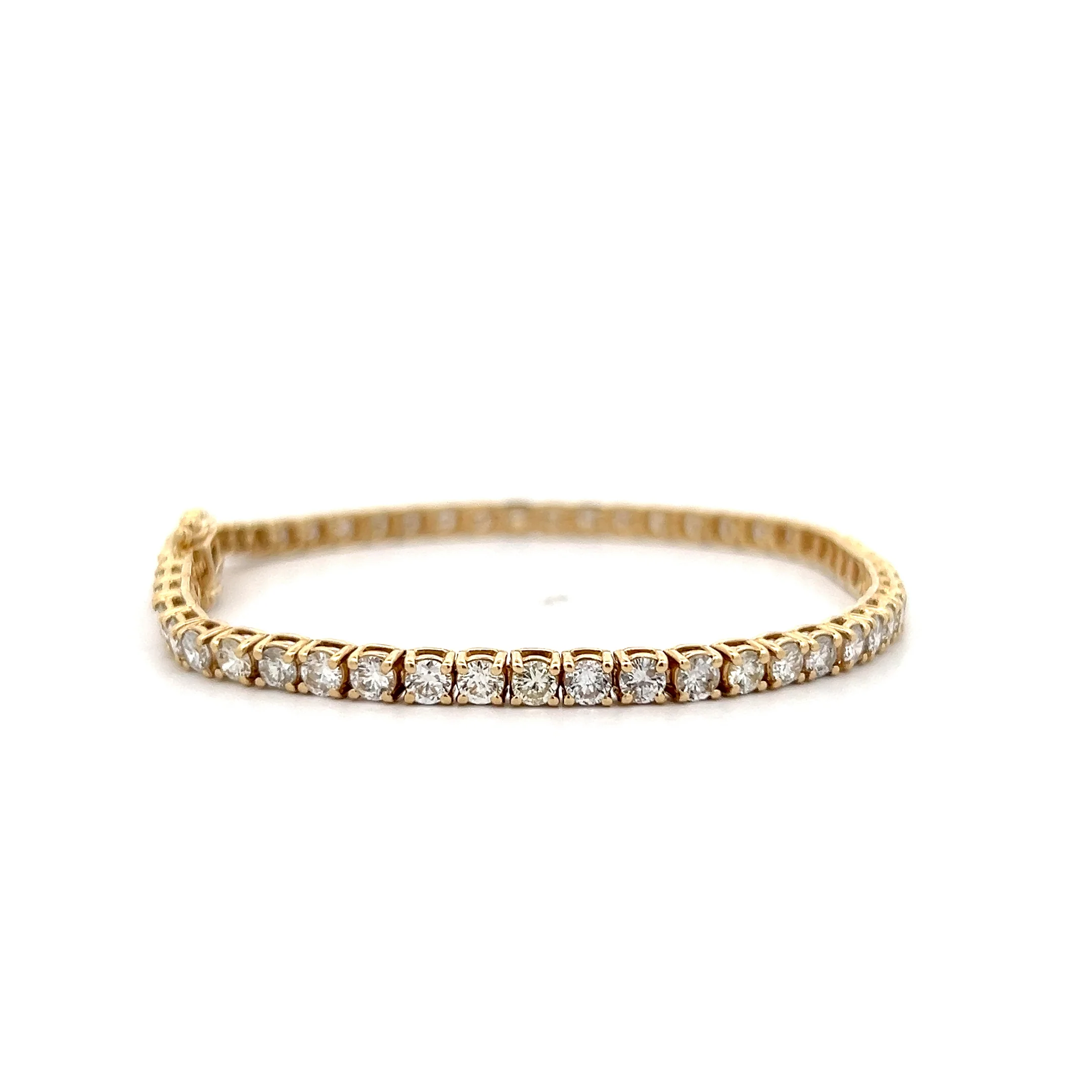 5.39 Diamond Tennis Bracelet 14k Yellow Gold - Image 3