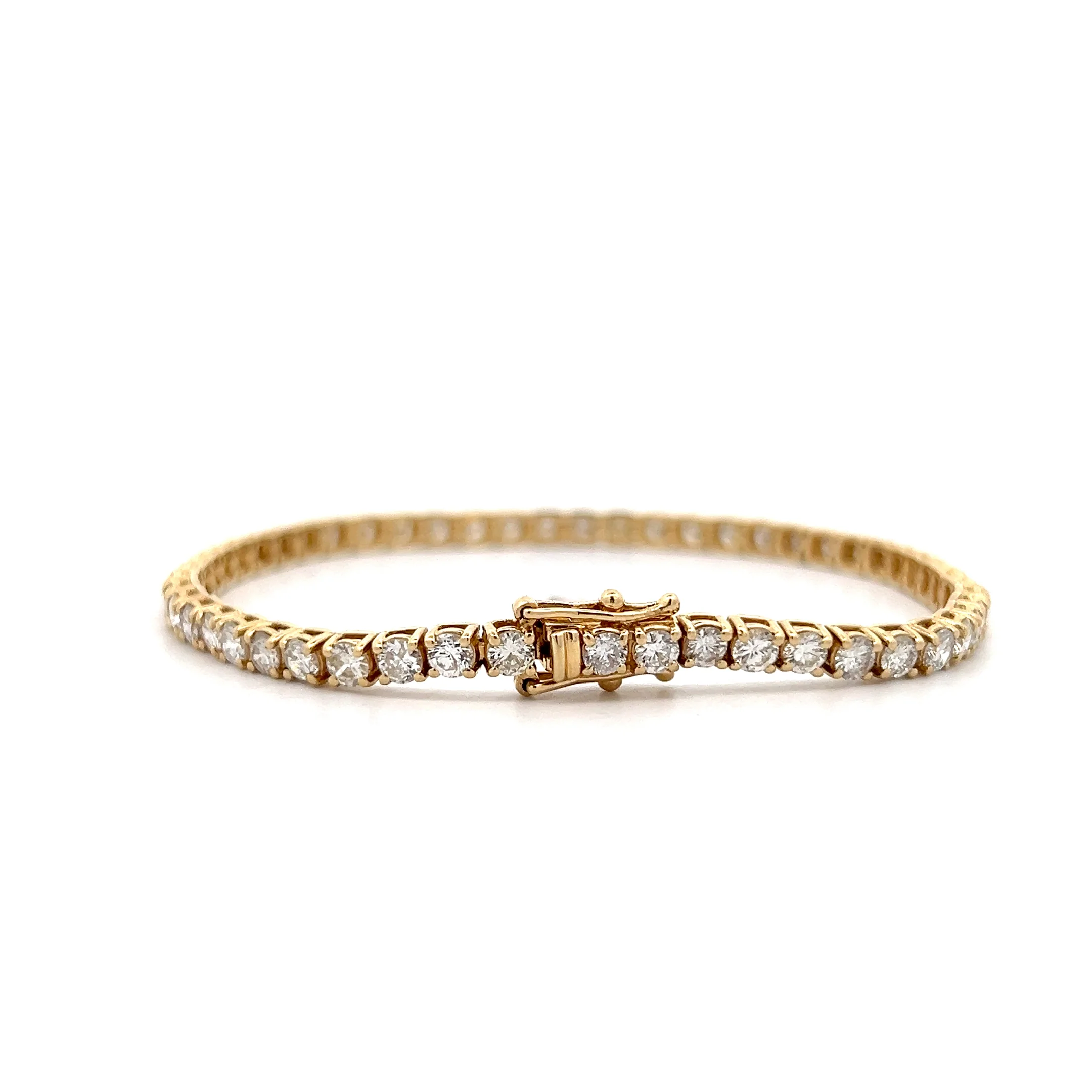 5.39 Diamond Tennis Bracelet 14k Yellow Gold - Image 4