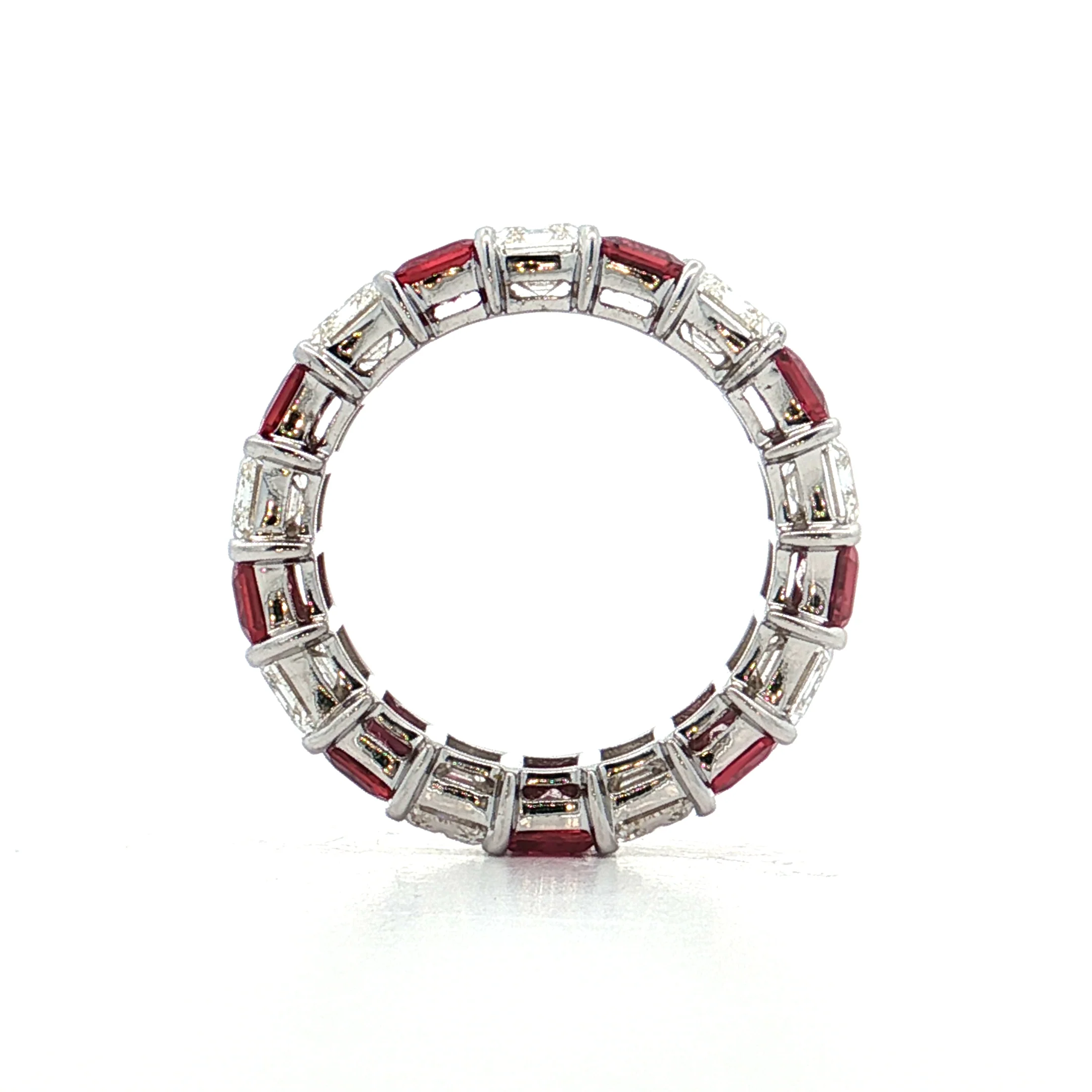 5.41 Diamond & Ruby Eternity Band 18k White Gold - Image 5