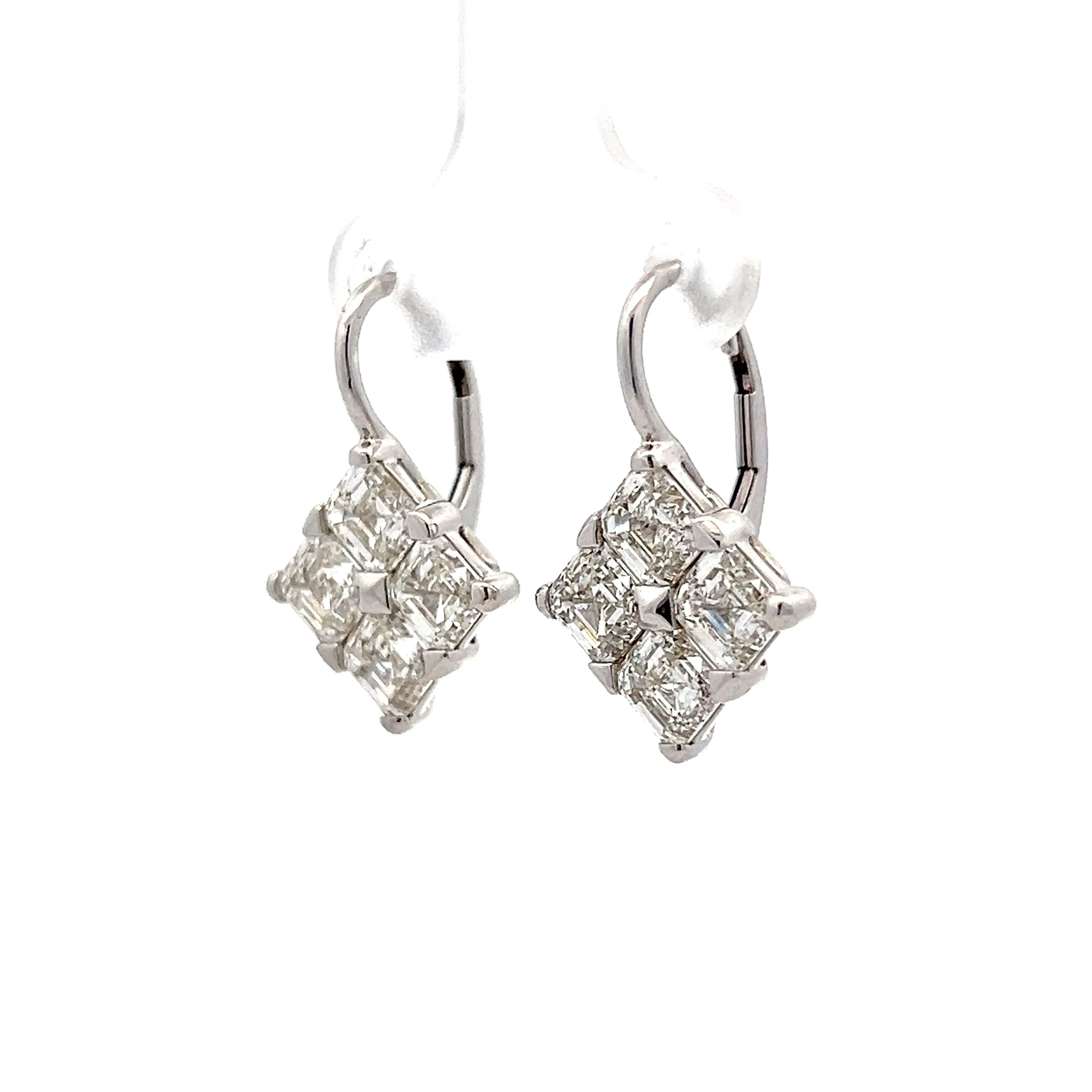 5.61 Asscher Diamond Earrings in 18k White Gold - Image 2