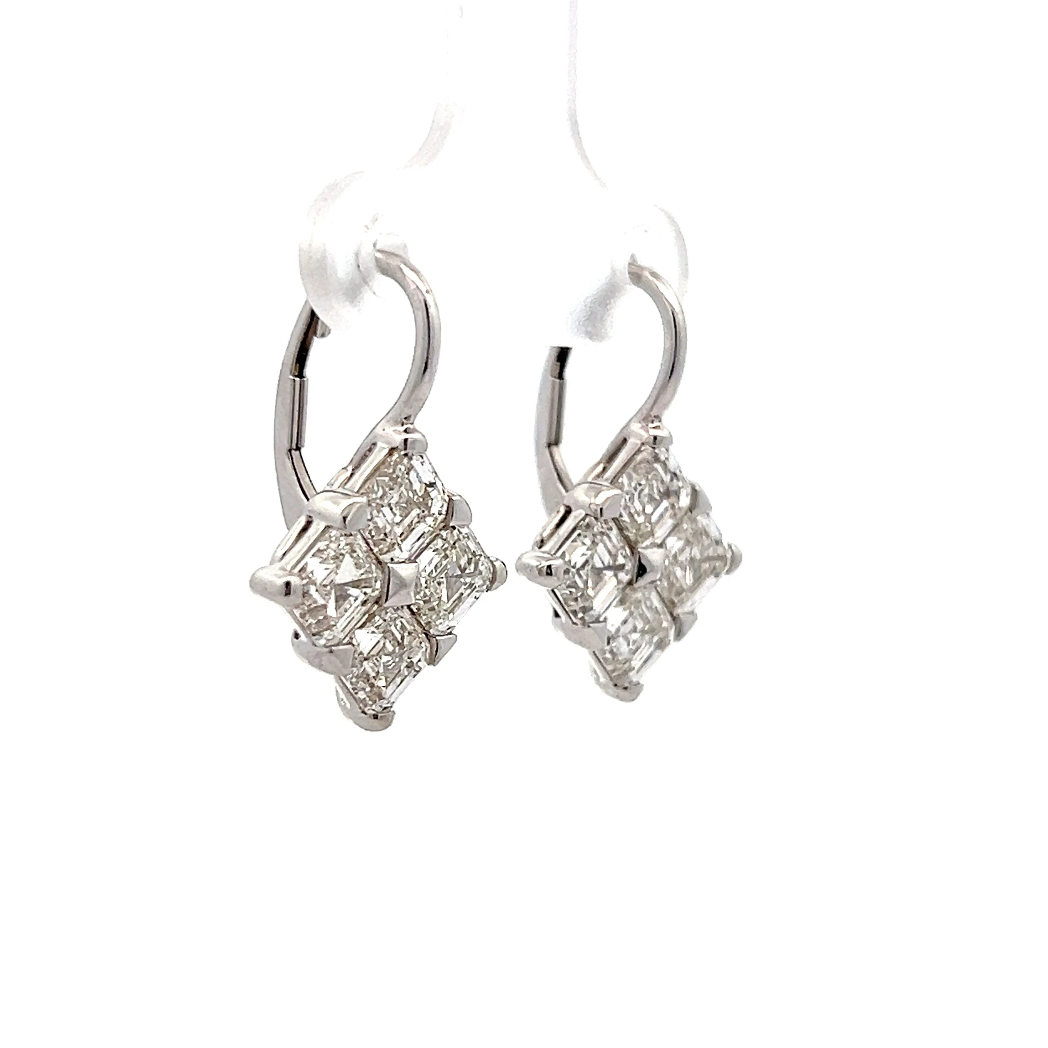 5.61 Asscher Diamond Earrings in 18k White Gold - Image 3