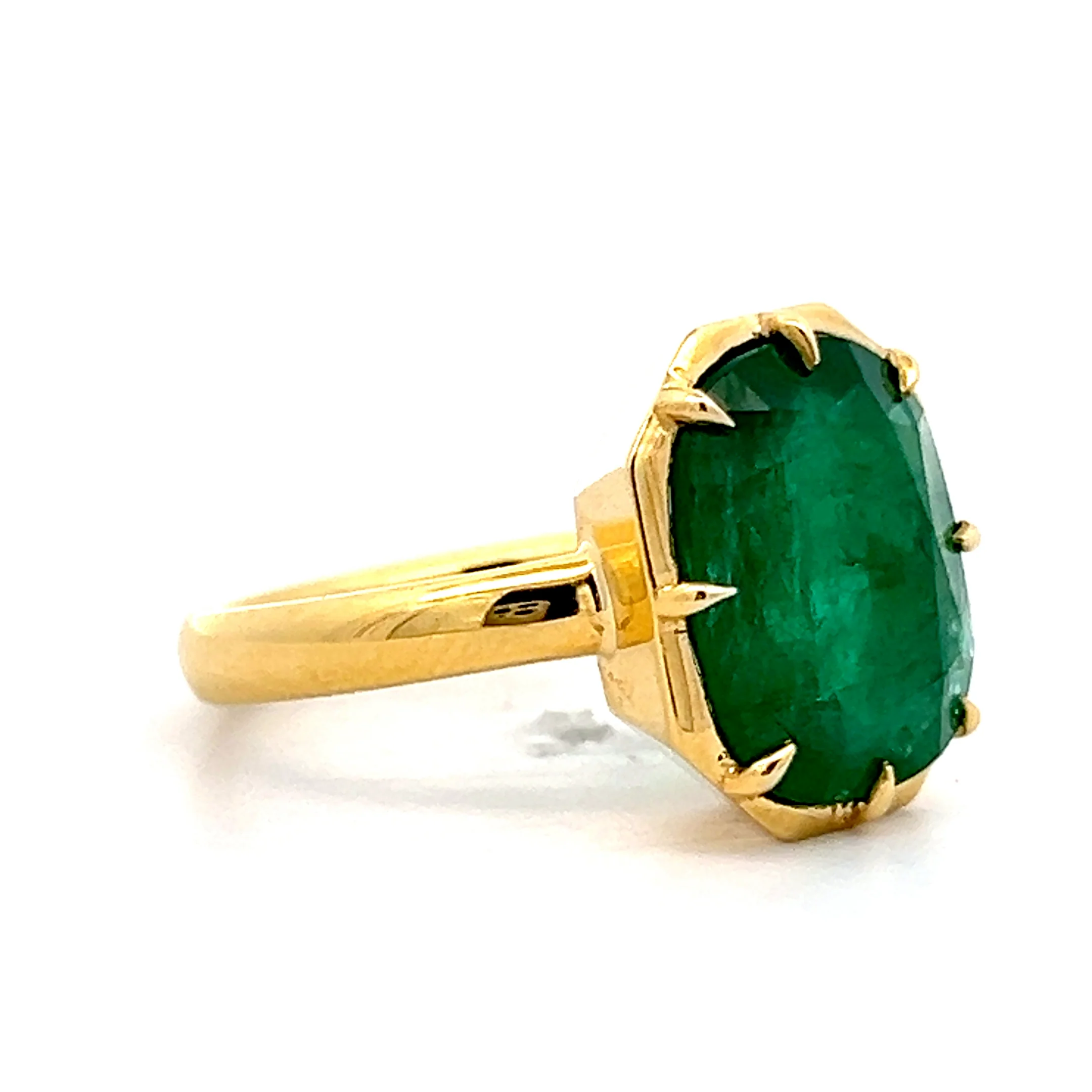 5.45 Cushion Cut Emerald Cocktail Ring in 18k - Image 5