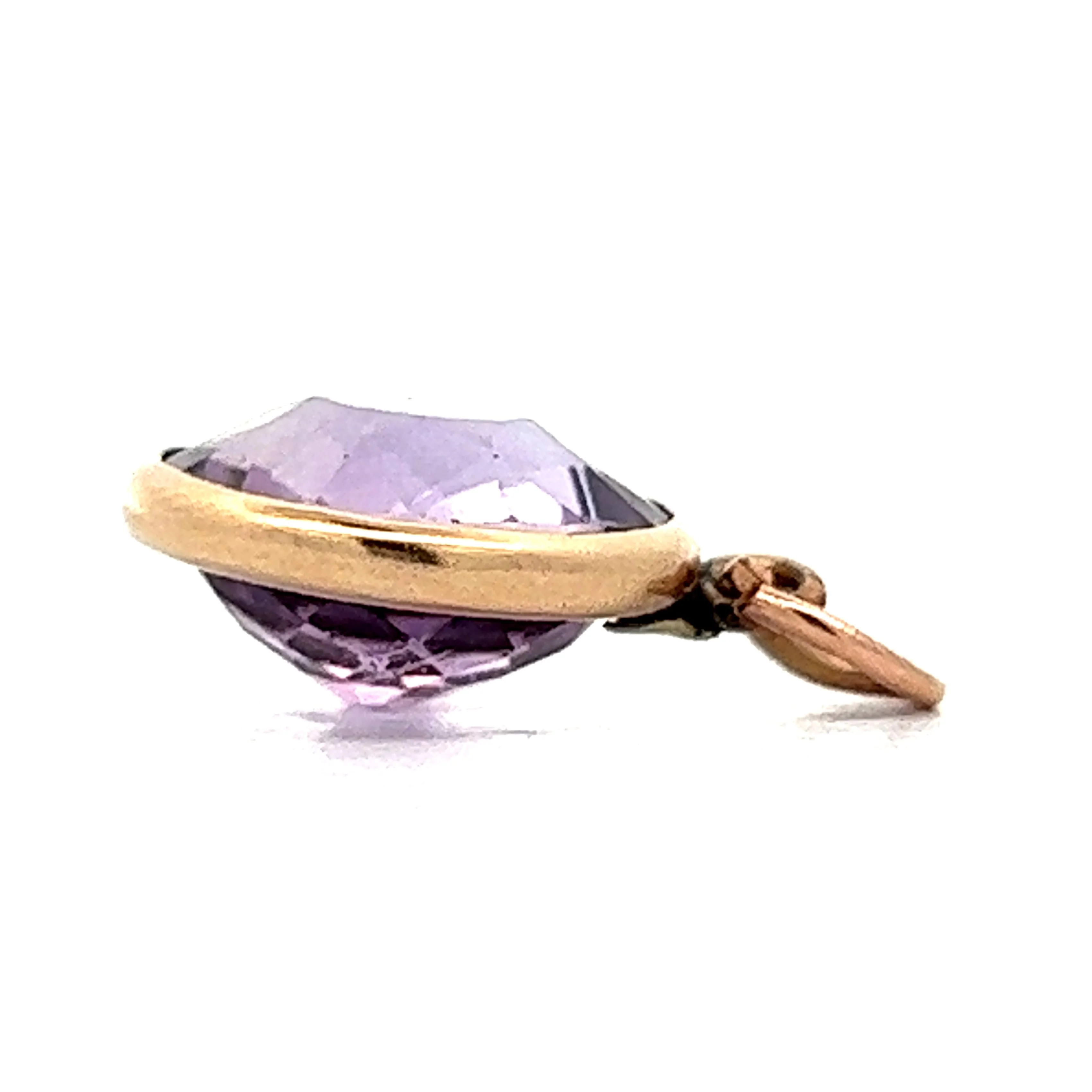 5.67 Amethyst Charm Necklace in in Yellow Gold - Image 3