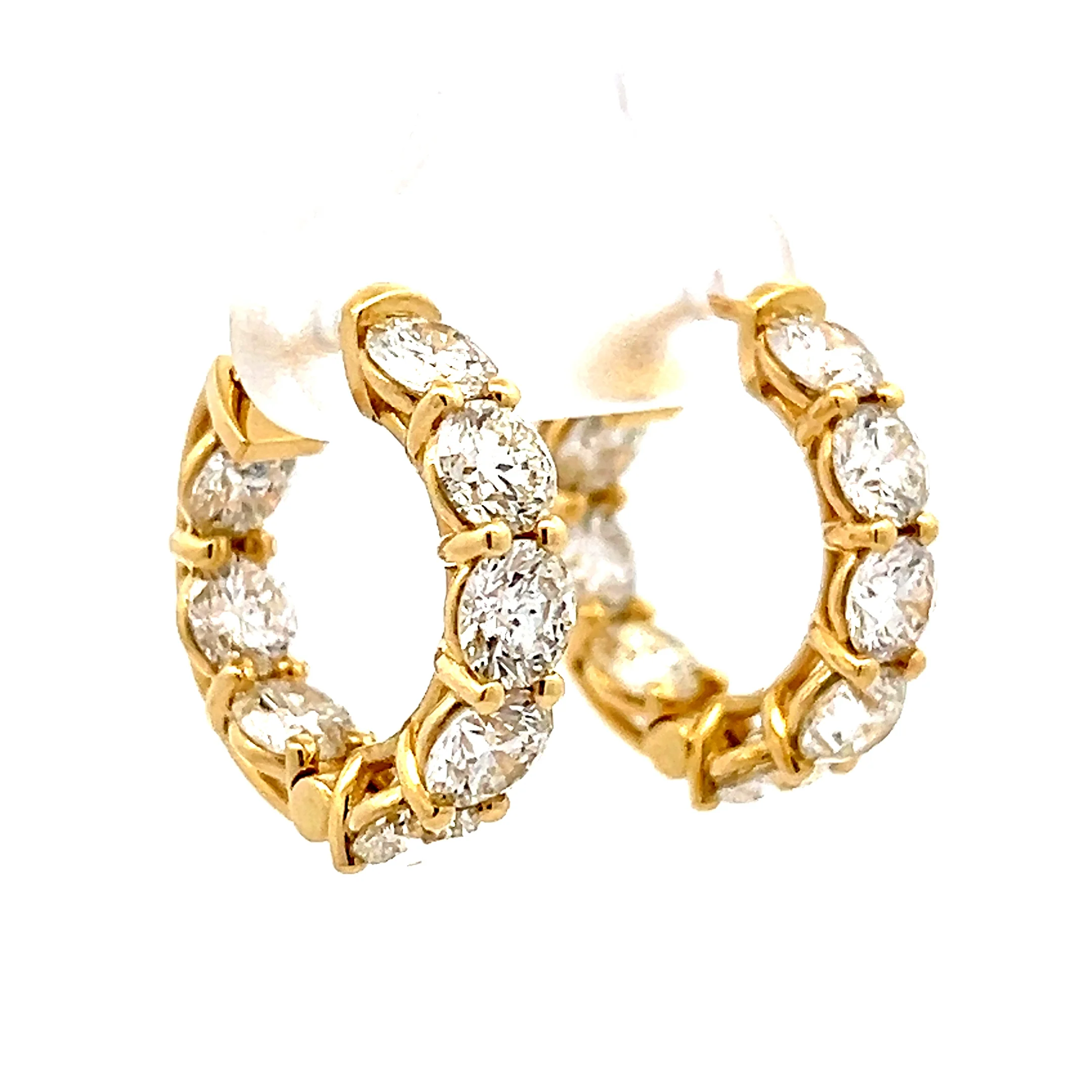 5.67 Inside-Out Diamond Hoop Earrings in 14k - Image 3