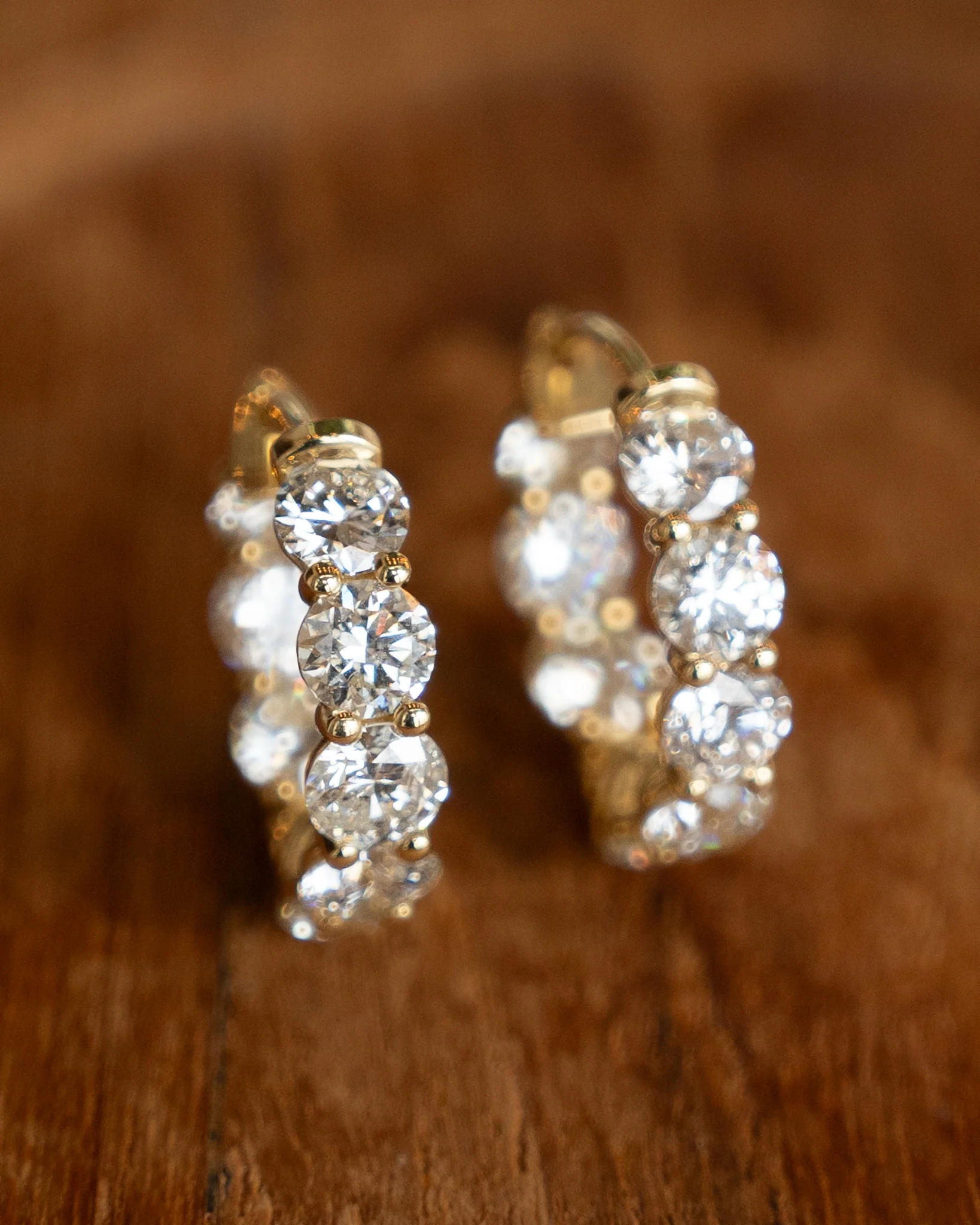 5.67 Inside-Out Diamond Hoop Earrings in 14k - Image 4