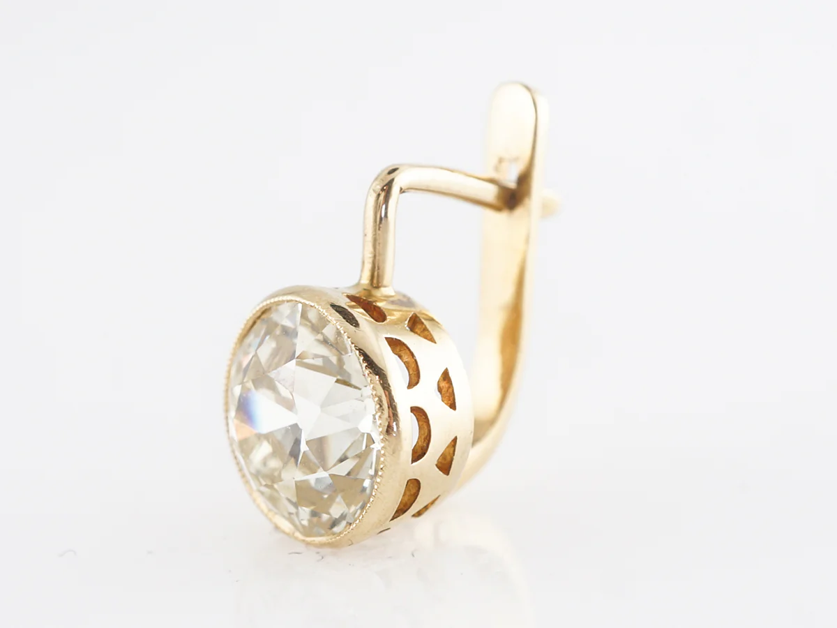 5 Carat Diamond Earrings in 18k Yellow Gold - Image 5