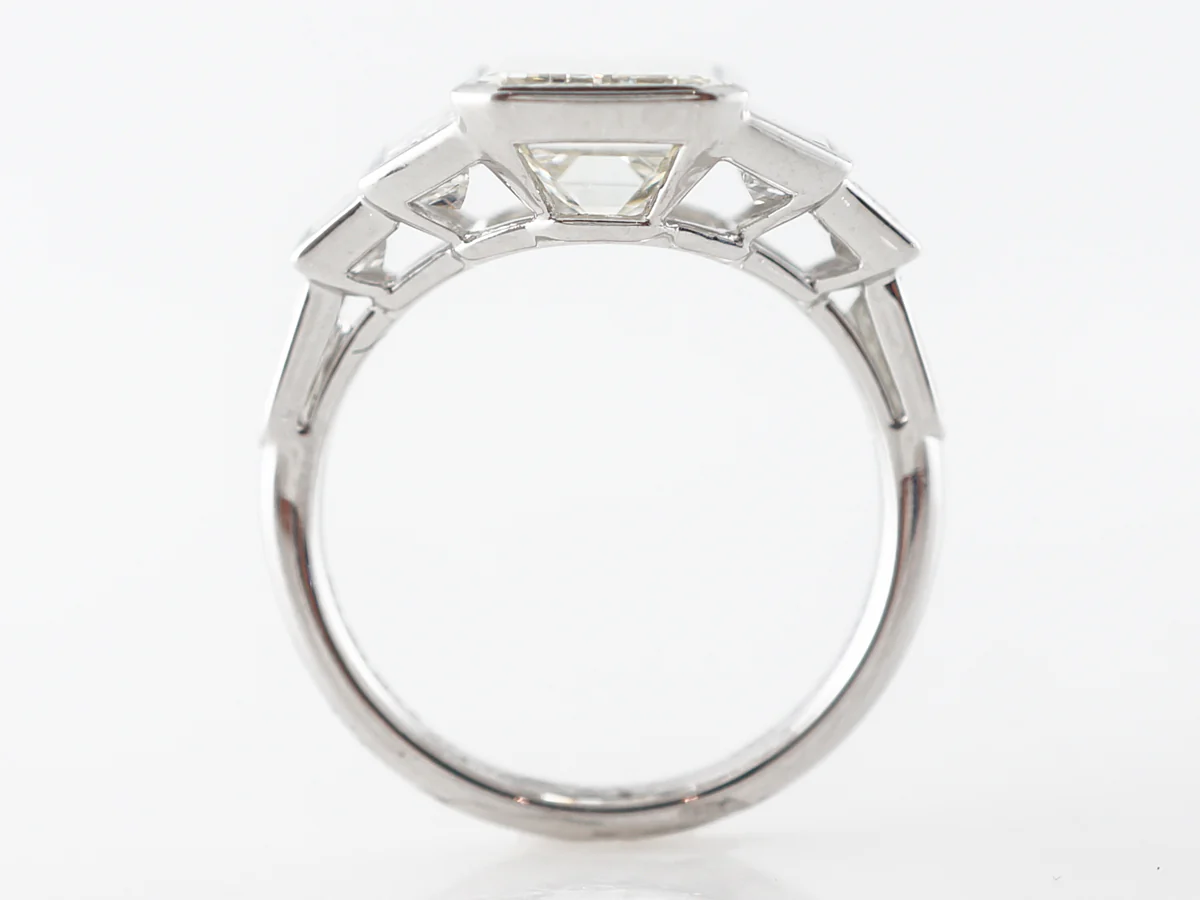 5 Carat Emerald Cut Diamond Engagement Ring in Platinum - Image 4