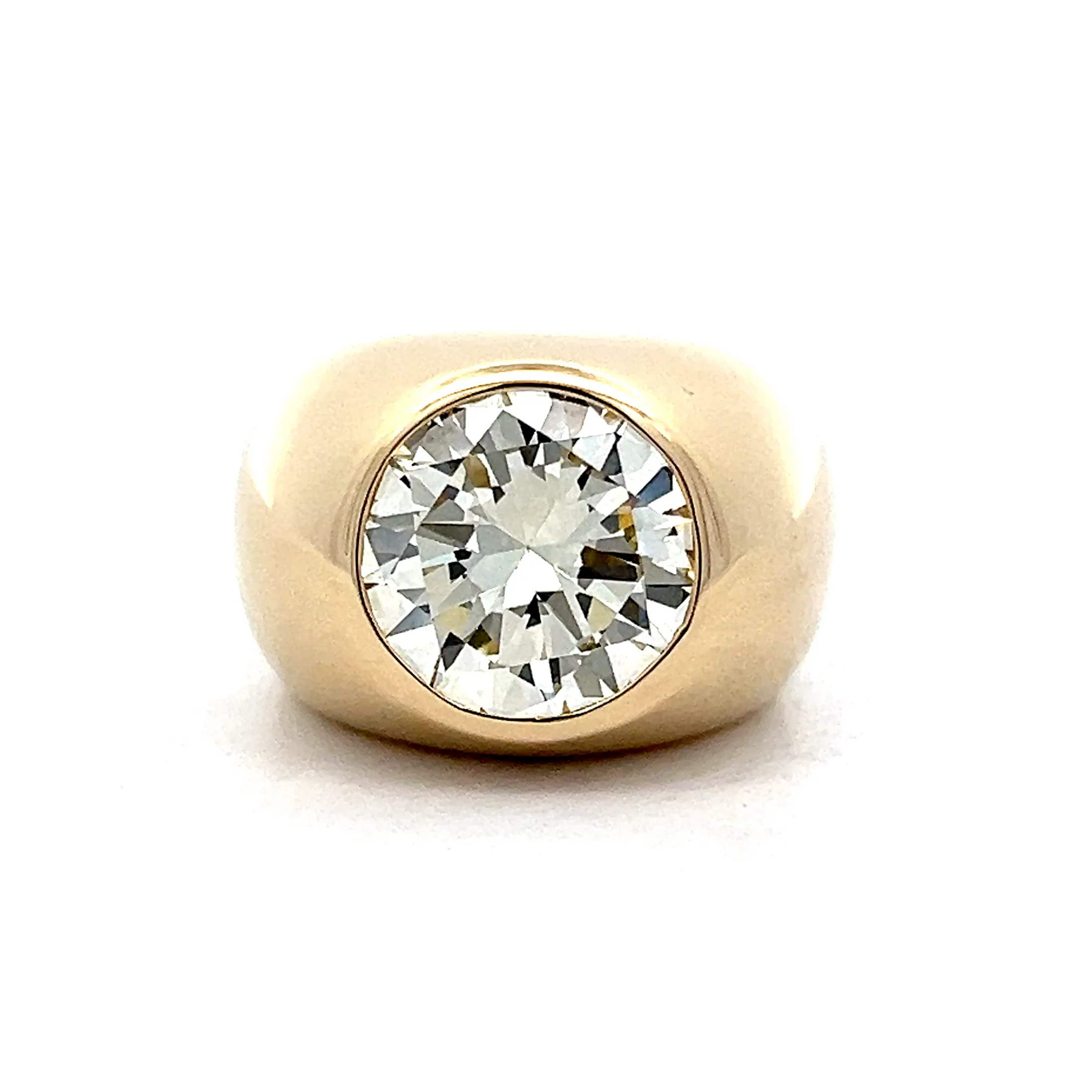 5 Carat Flush Set Diamond Engagement Ring in 14k