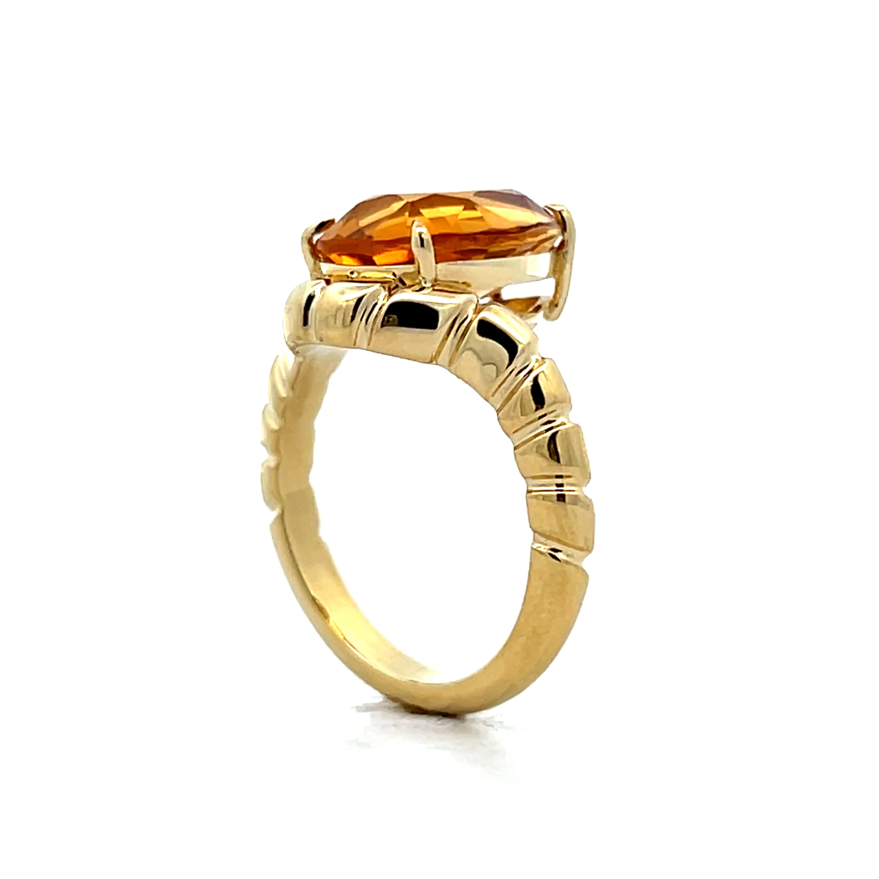 5 Carat Pear Cut Citrine Cocktail Ring in 18k - Image 5