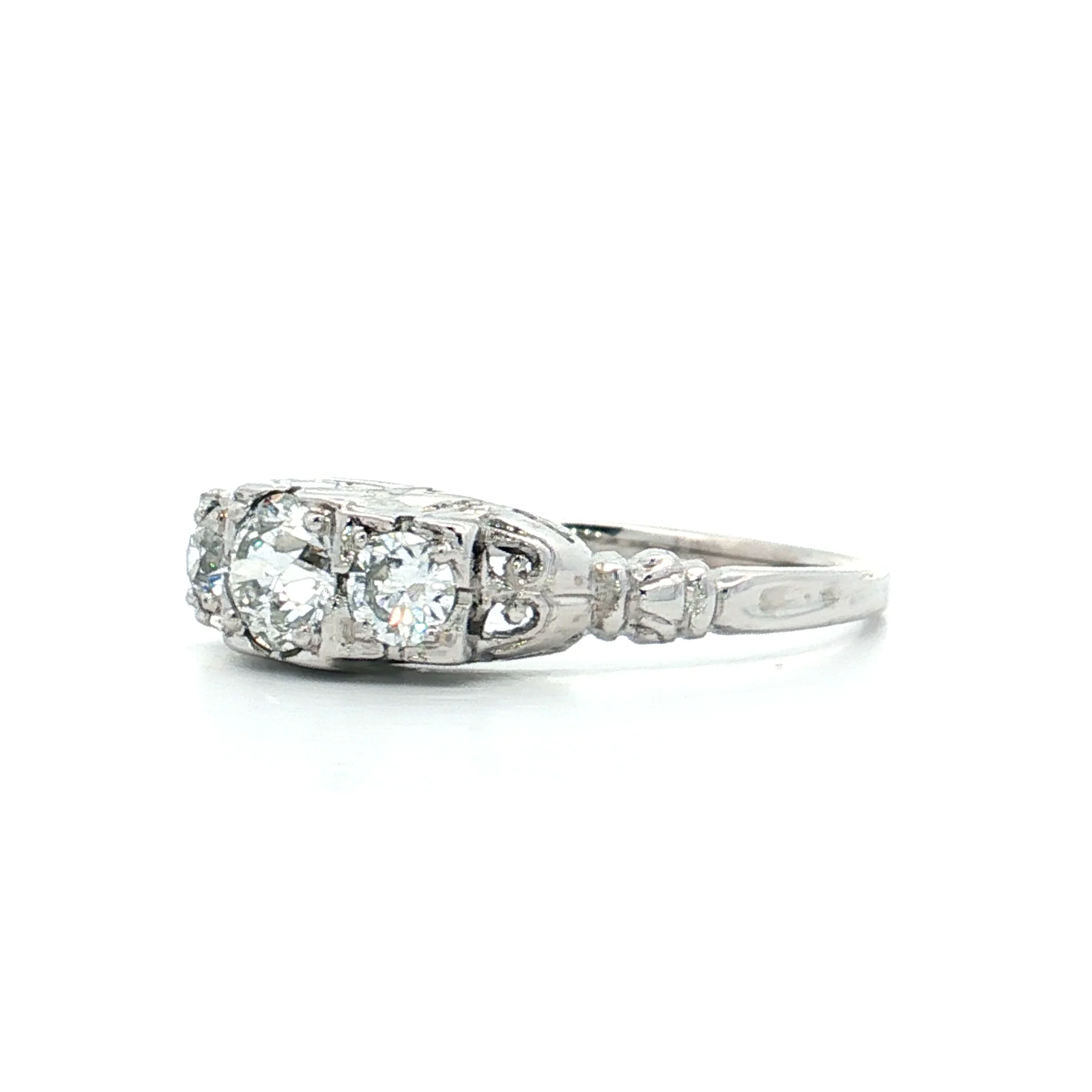 .50 Antique European Cut Diamond Engagement Ring 18k - Image 2