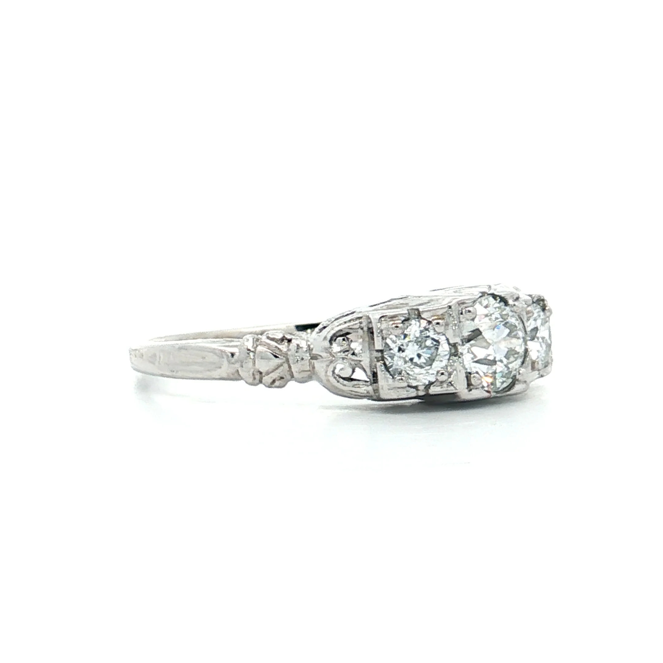 .50 Antique European Cut Diamond Engagement Ring 18k - Image 3