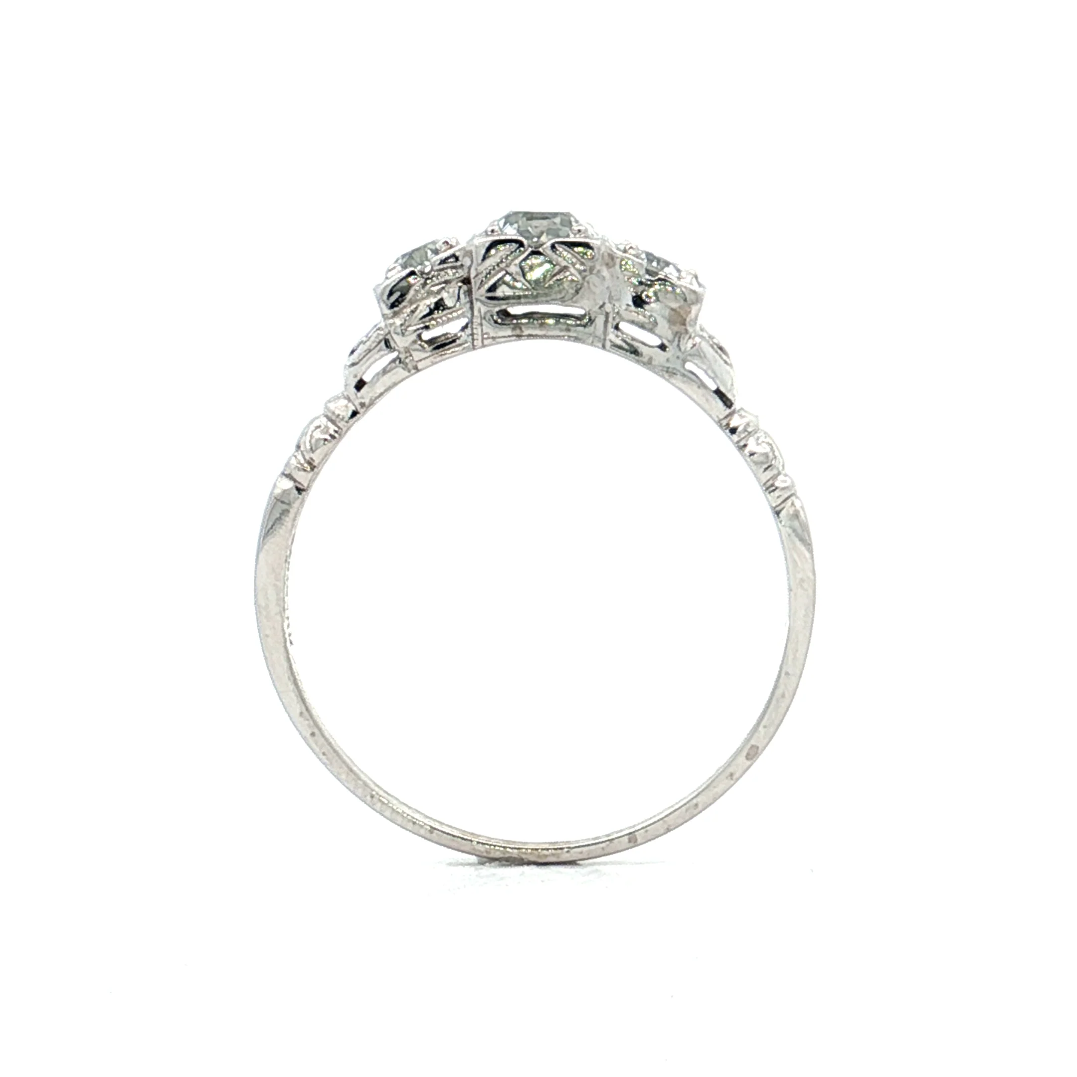 .50 Antique European Cut Diamond Engagement Ring 18k - Image 4