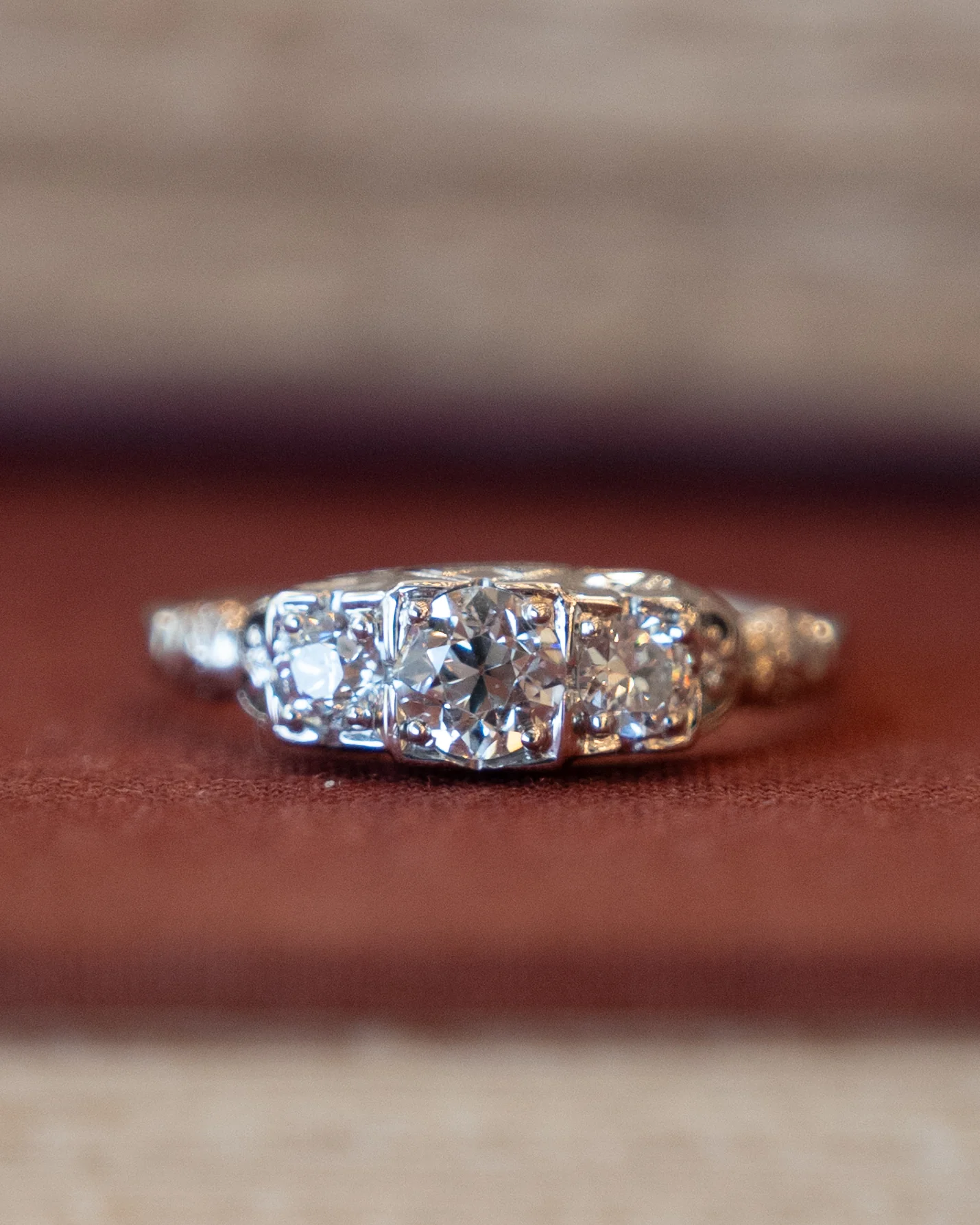 .50 Antique European Cut Diamond Engagement Ring 18k - Image 6
