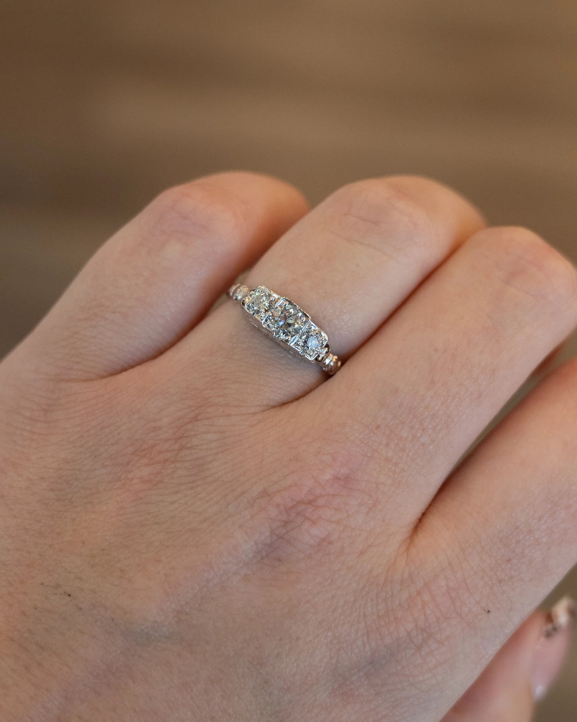 .50 Antique European Cut Diamond Engagement Ring 18k - Image 7