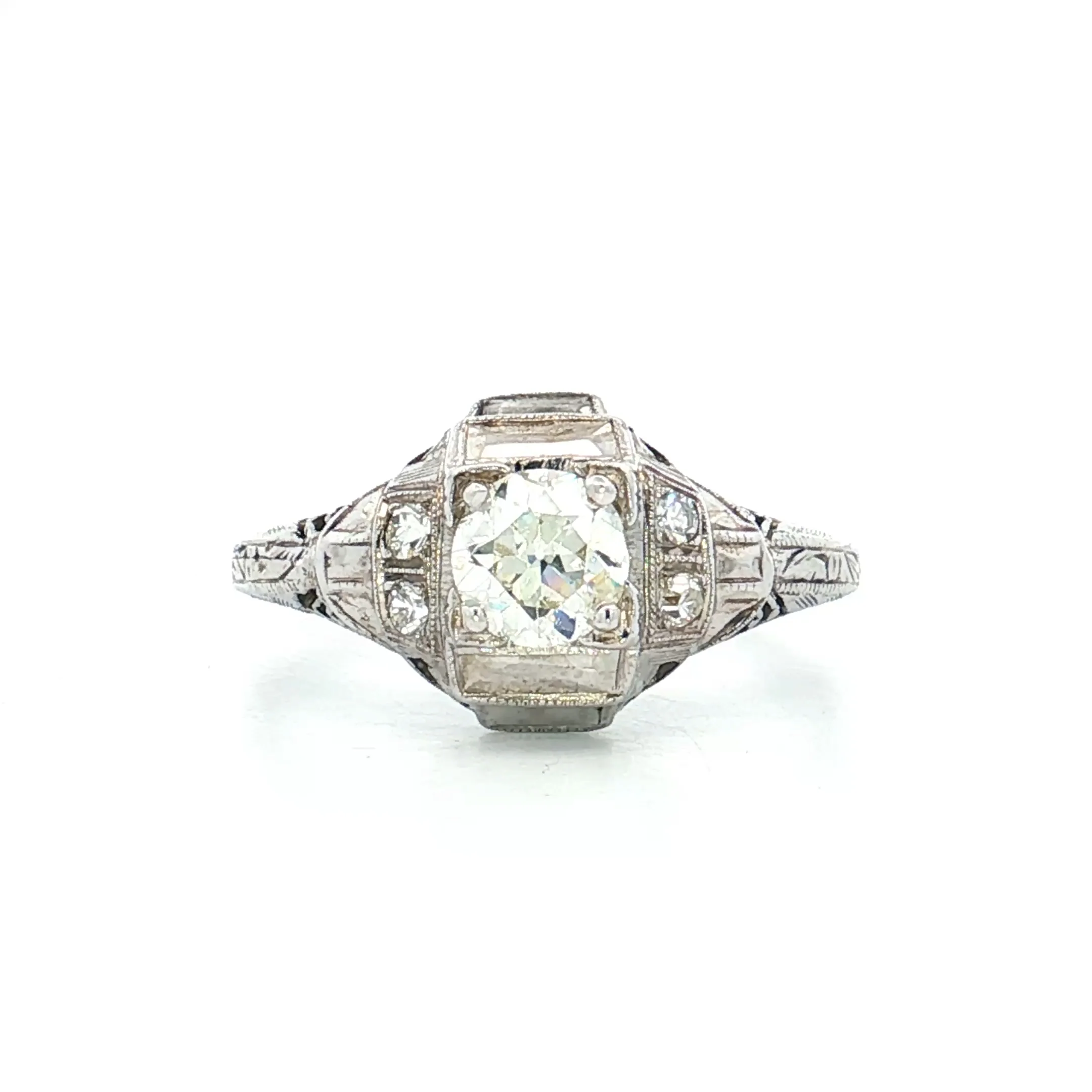 .50 Antique European Diamond Engagement Ring 18k