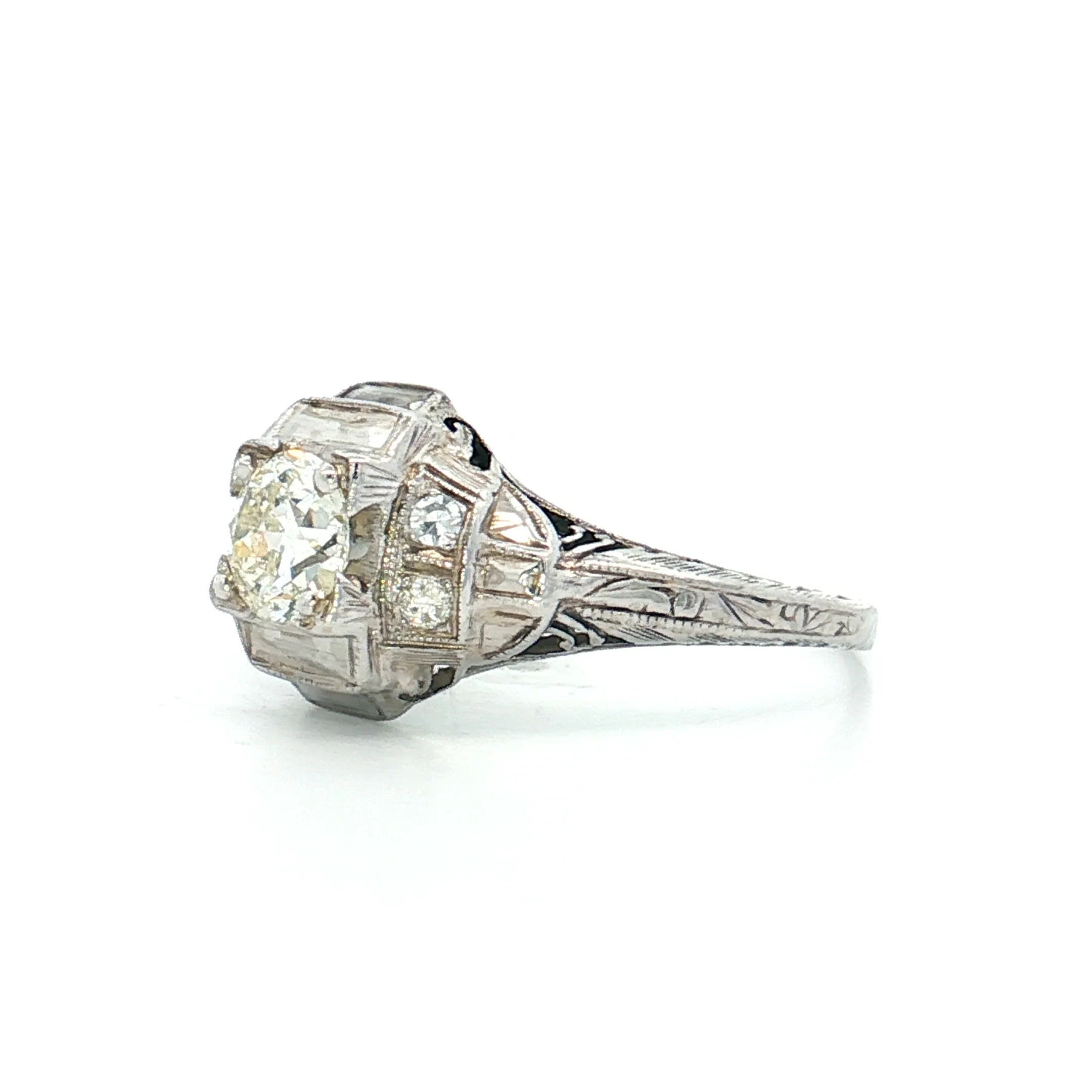 .50 Antique European Diamond Engagement Ring 18k - Image 2