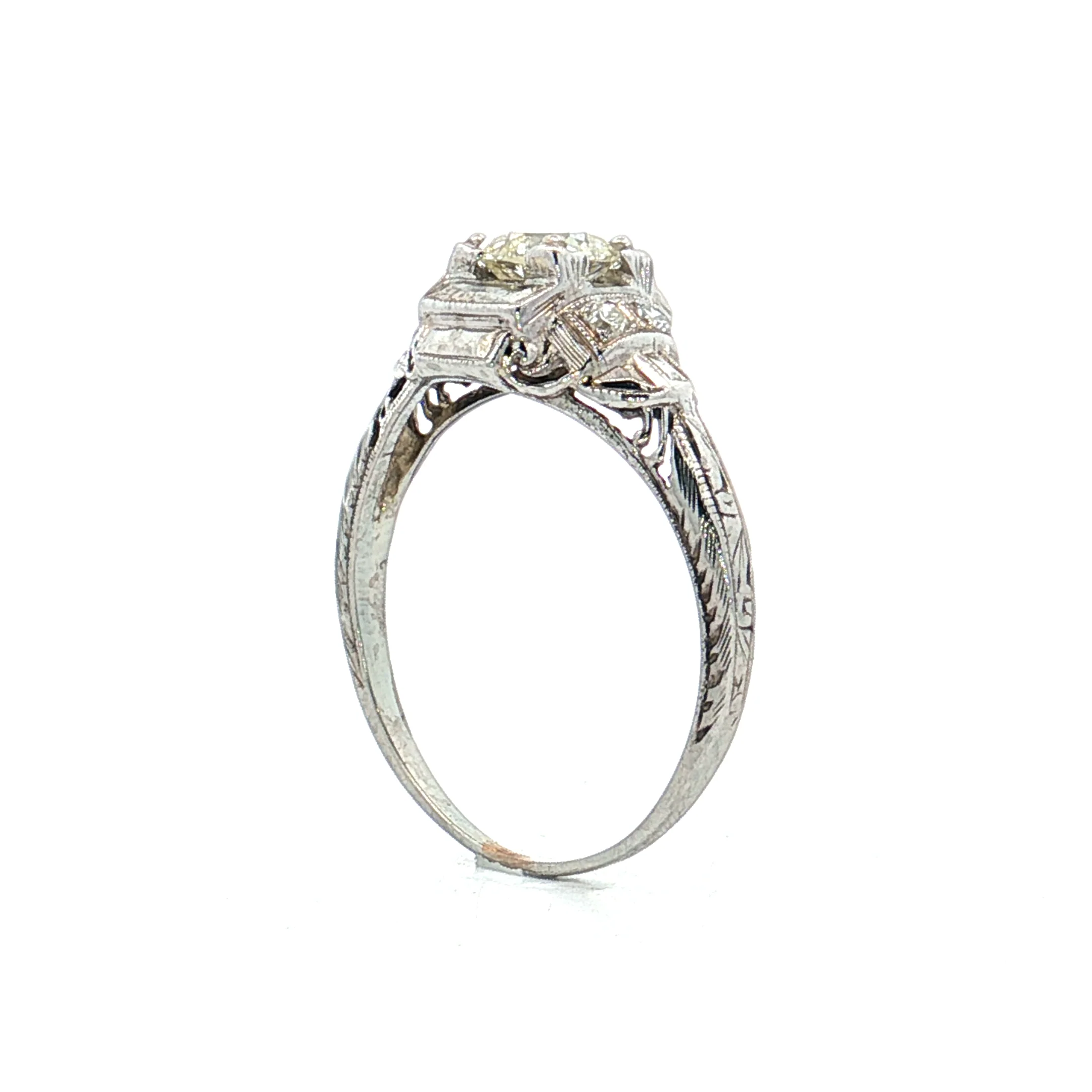 .50 Antique European Diamond Engagement Ring 18k - Image 5