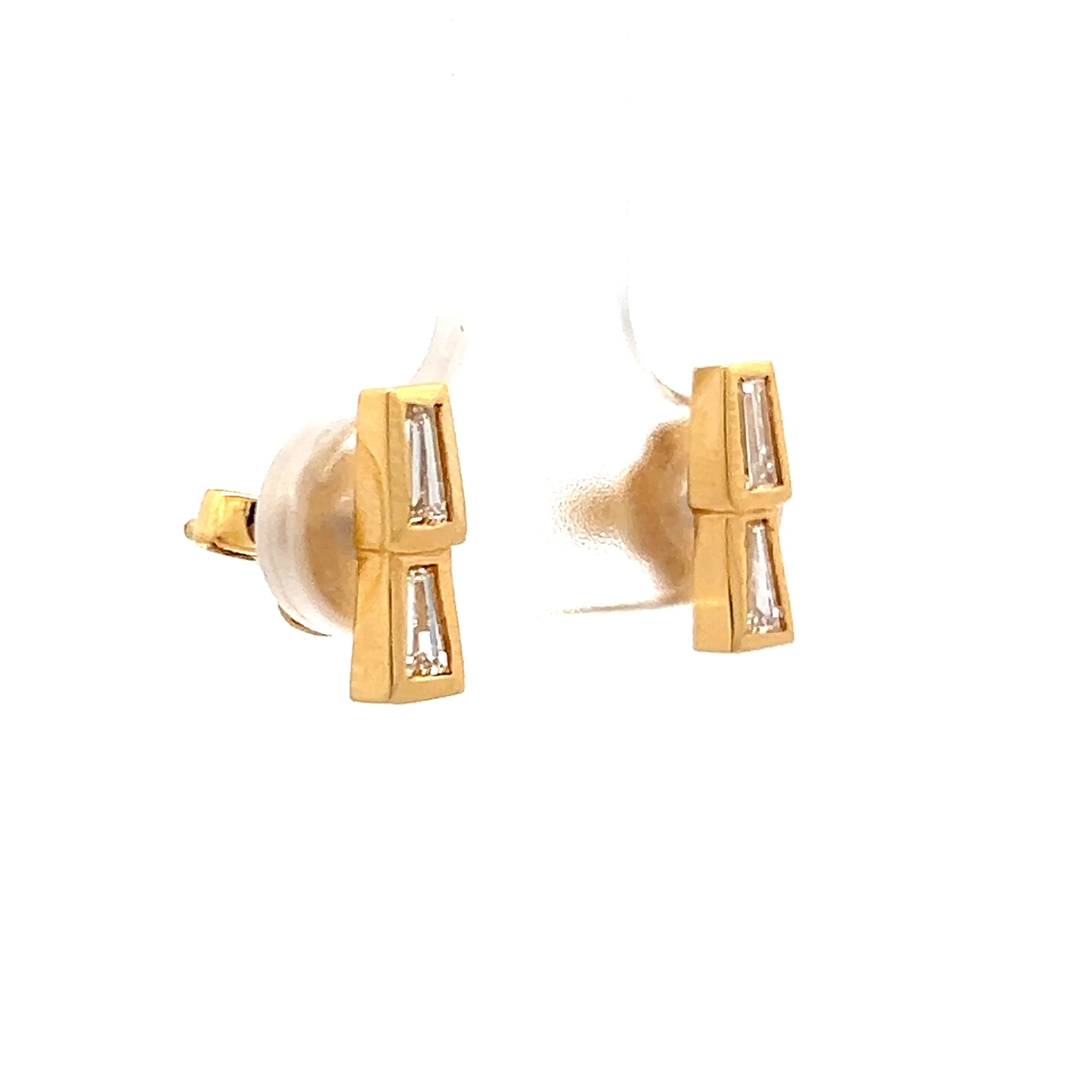 .50 Baguette Cut Diamond Earring Studs in 18k - Image 3