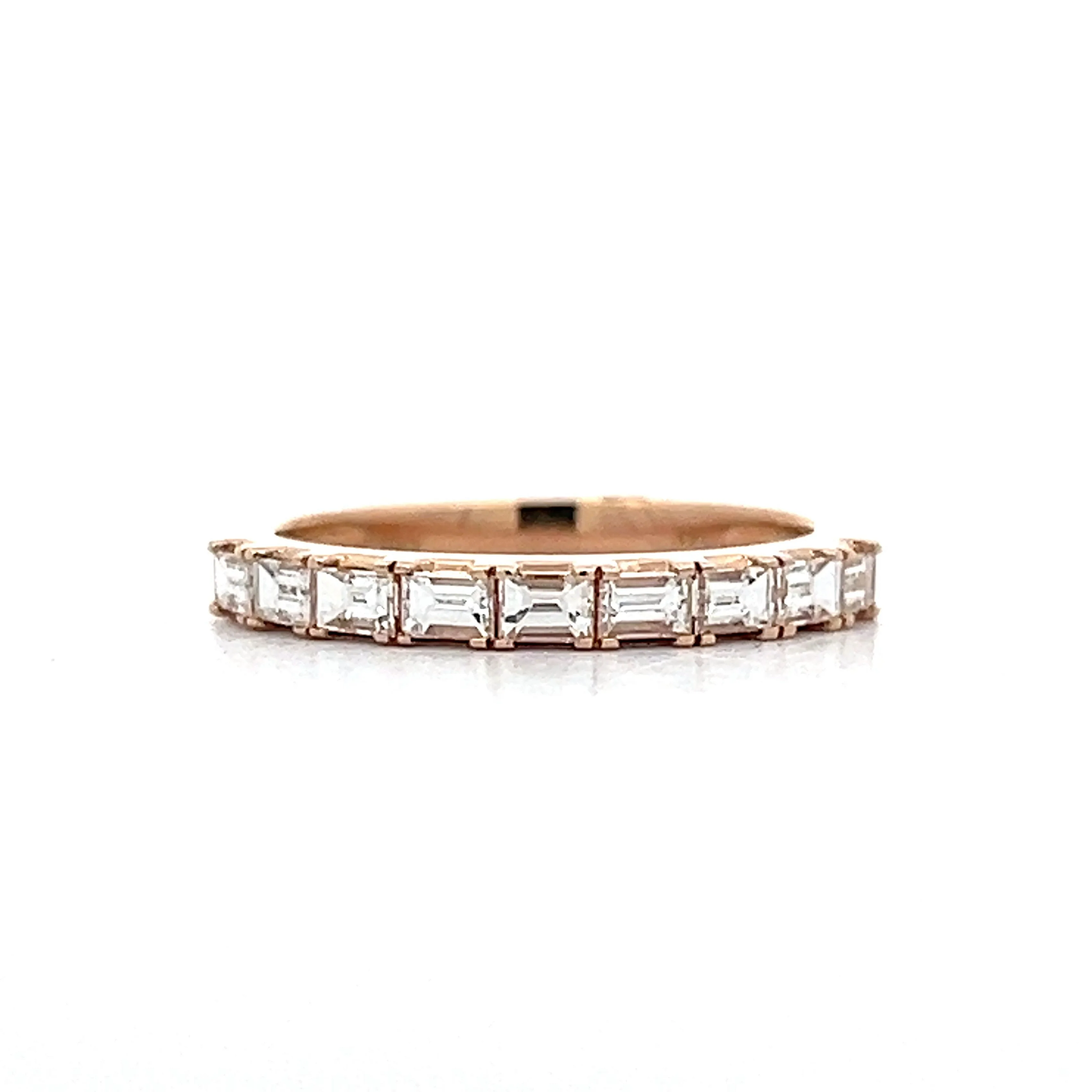 .50 Baguette Diamond Stacking Wedding Band in Rose Gold