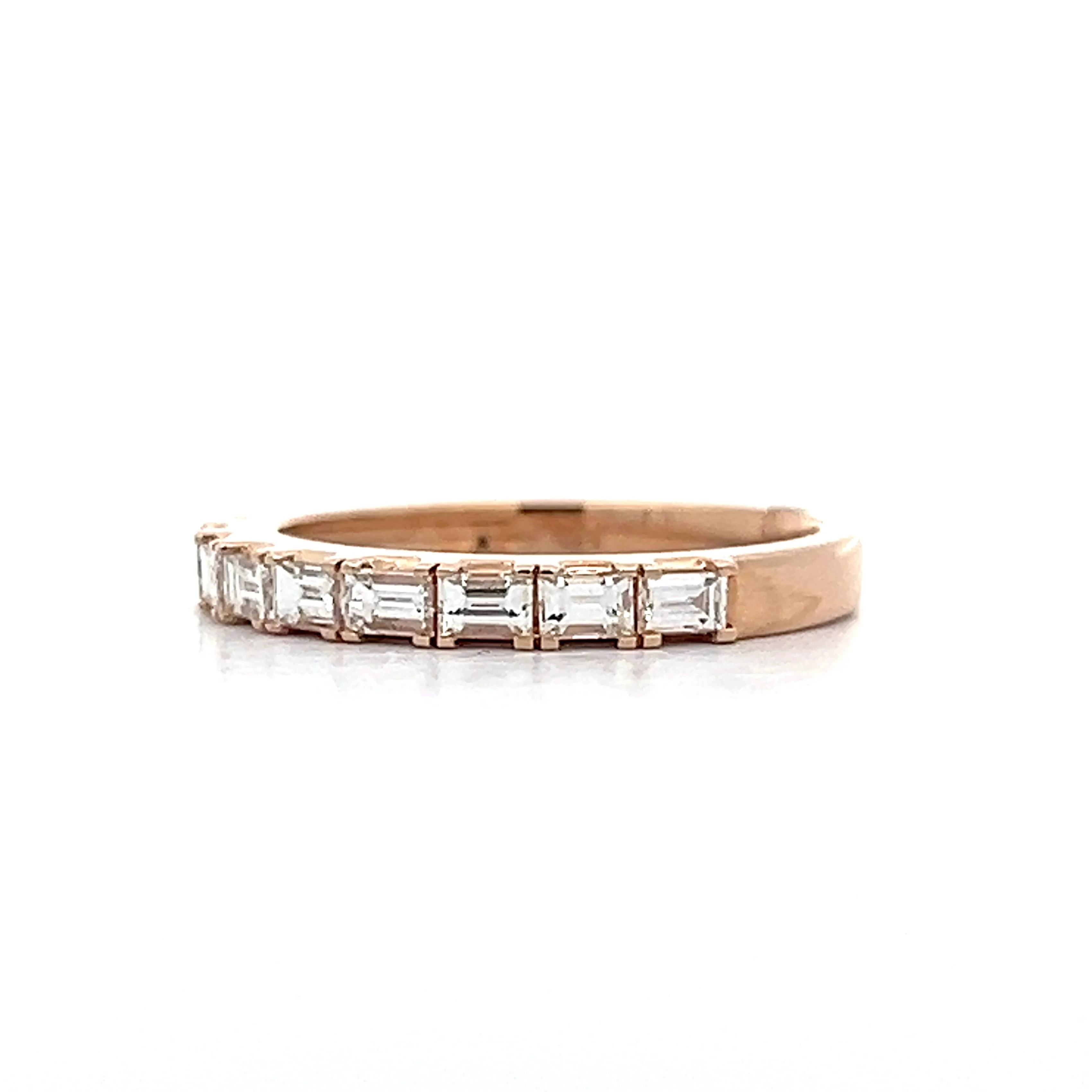.50 Baguette Diamond Stacking Wedding Band in Rose Gold - Image 2