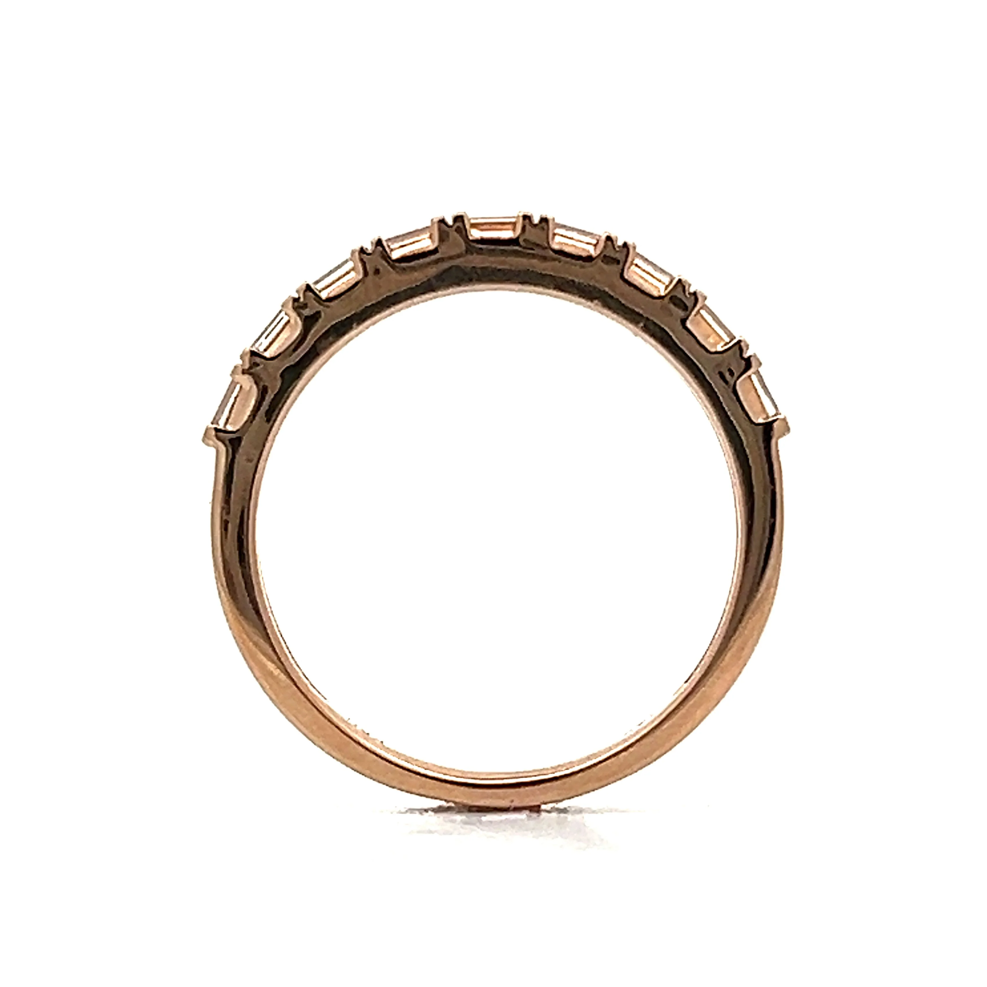 .50 Baguette Diamond Stacking Wedding Band in Rose Gold - Image 4