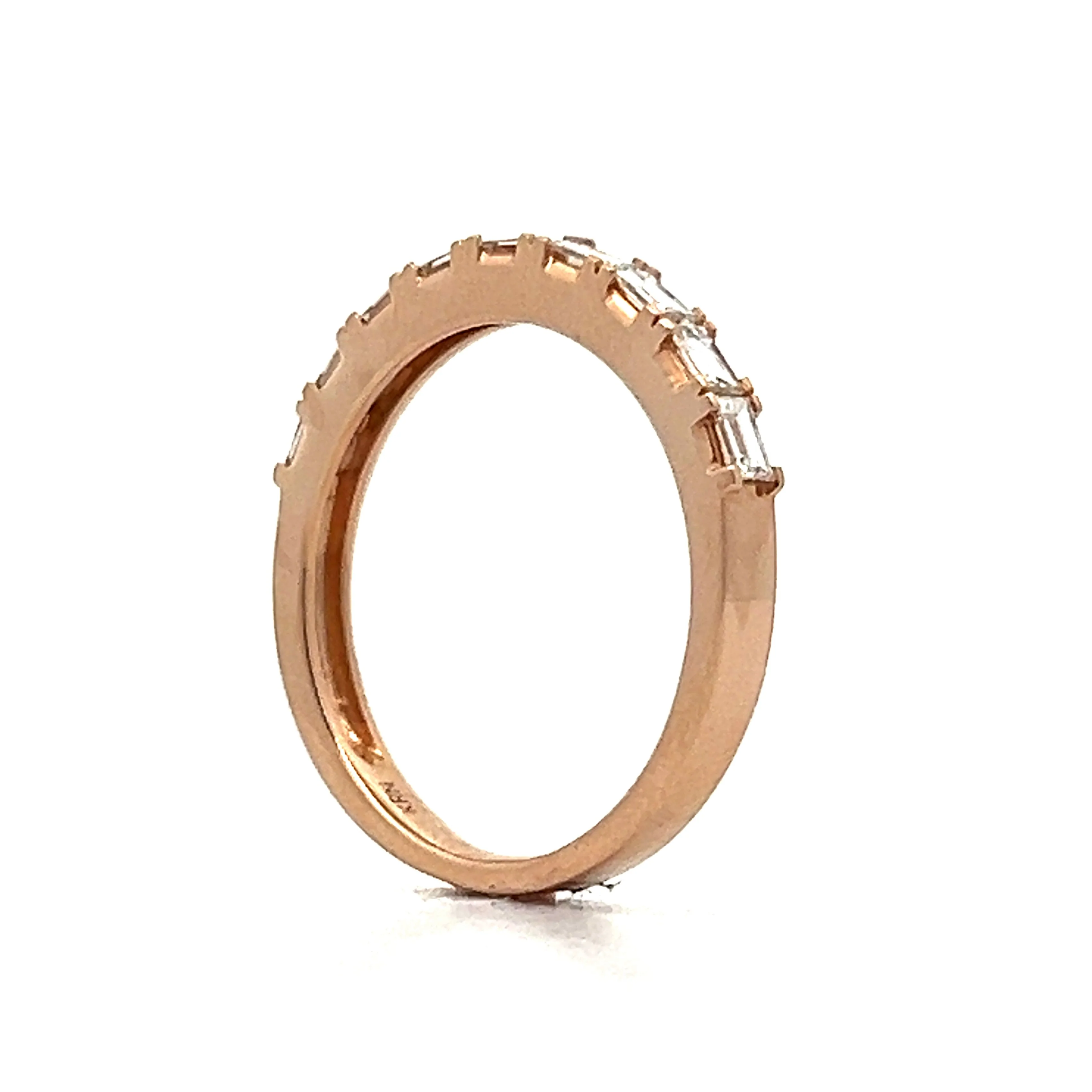 .50 Baguette Diamond Stacking Wedding Band in Rose Gold - Image 5