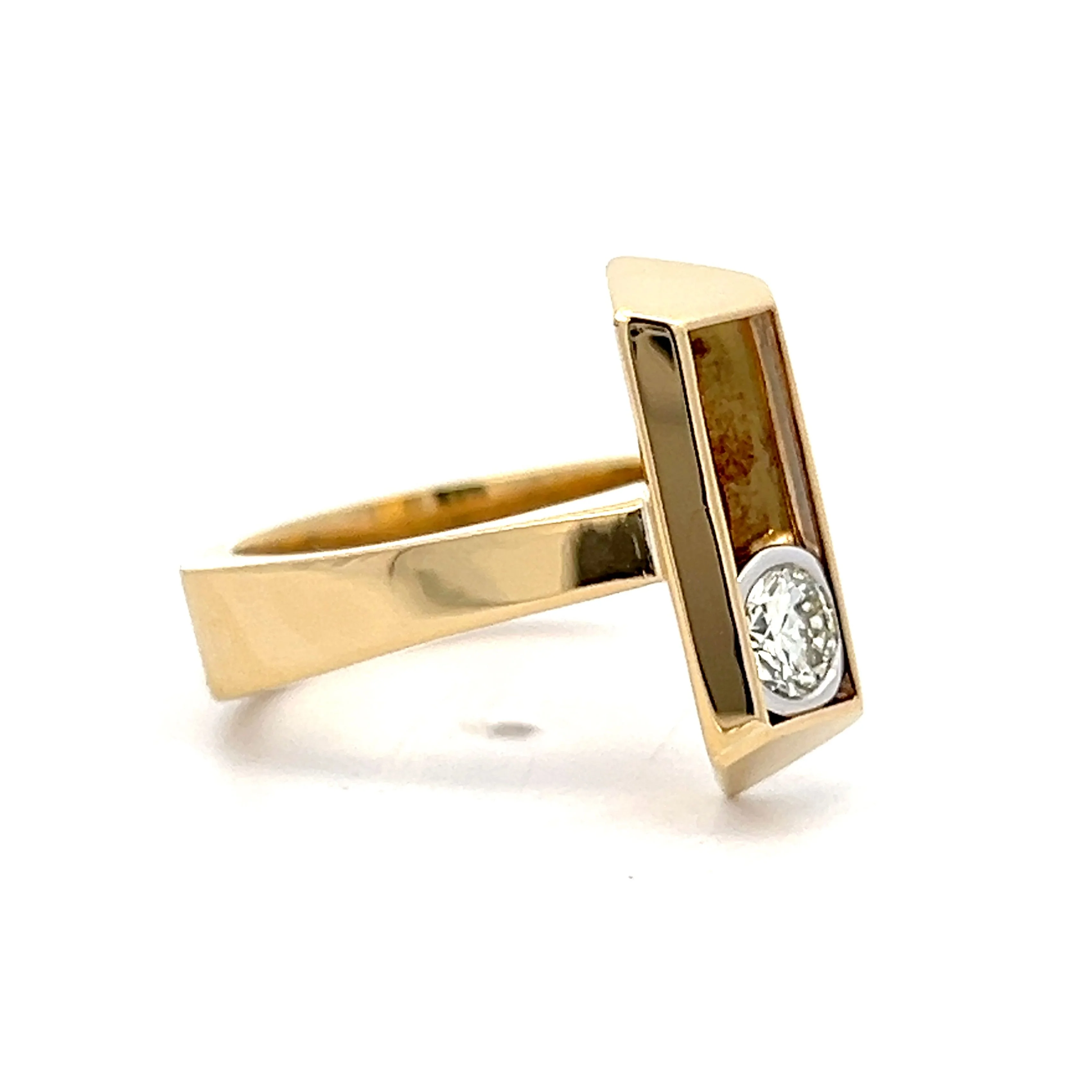 .50 Bezel Diamond Cocktail Ring in 18k Yellow Gold - Image 3