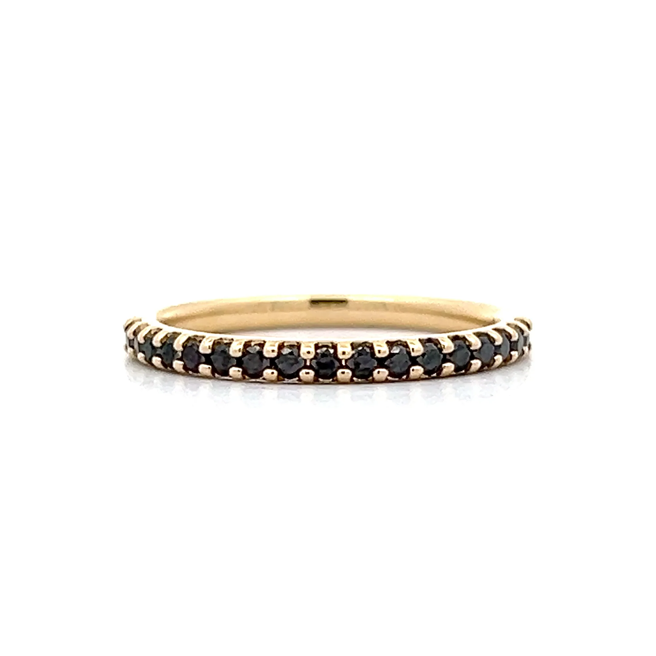 .50 Black Diamond Wedding Band in 14k Yellow Gold